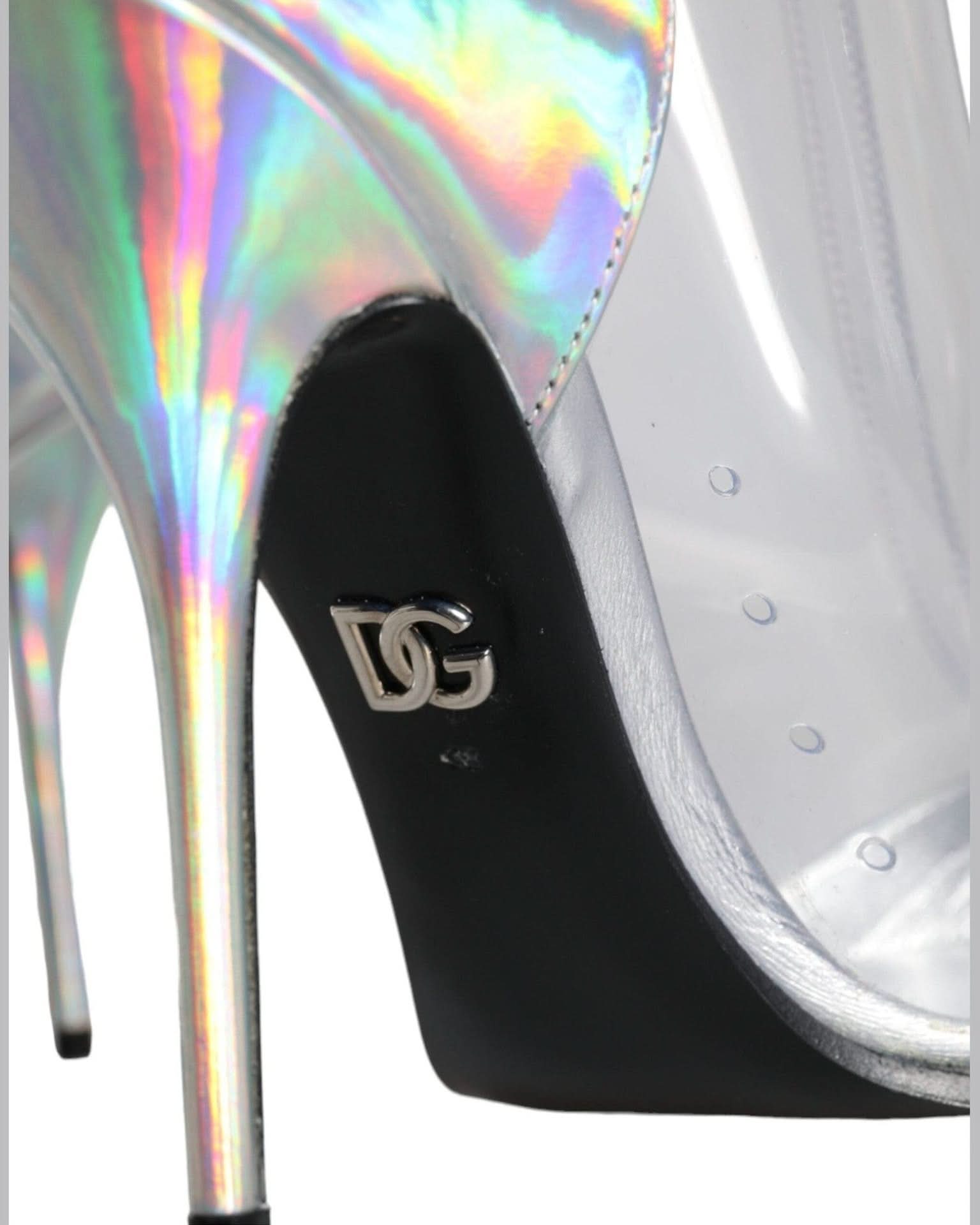 Dolce & Gabbana Silver Iridescent Pvc Pointed Short Boots Shoes Boots
