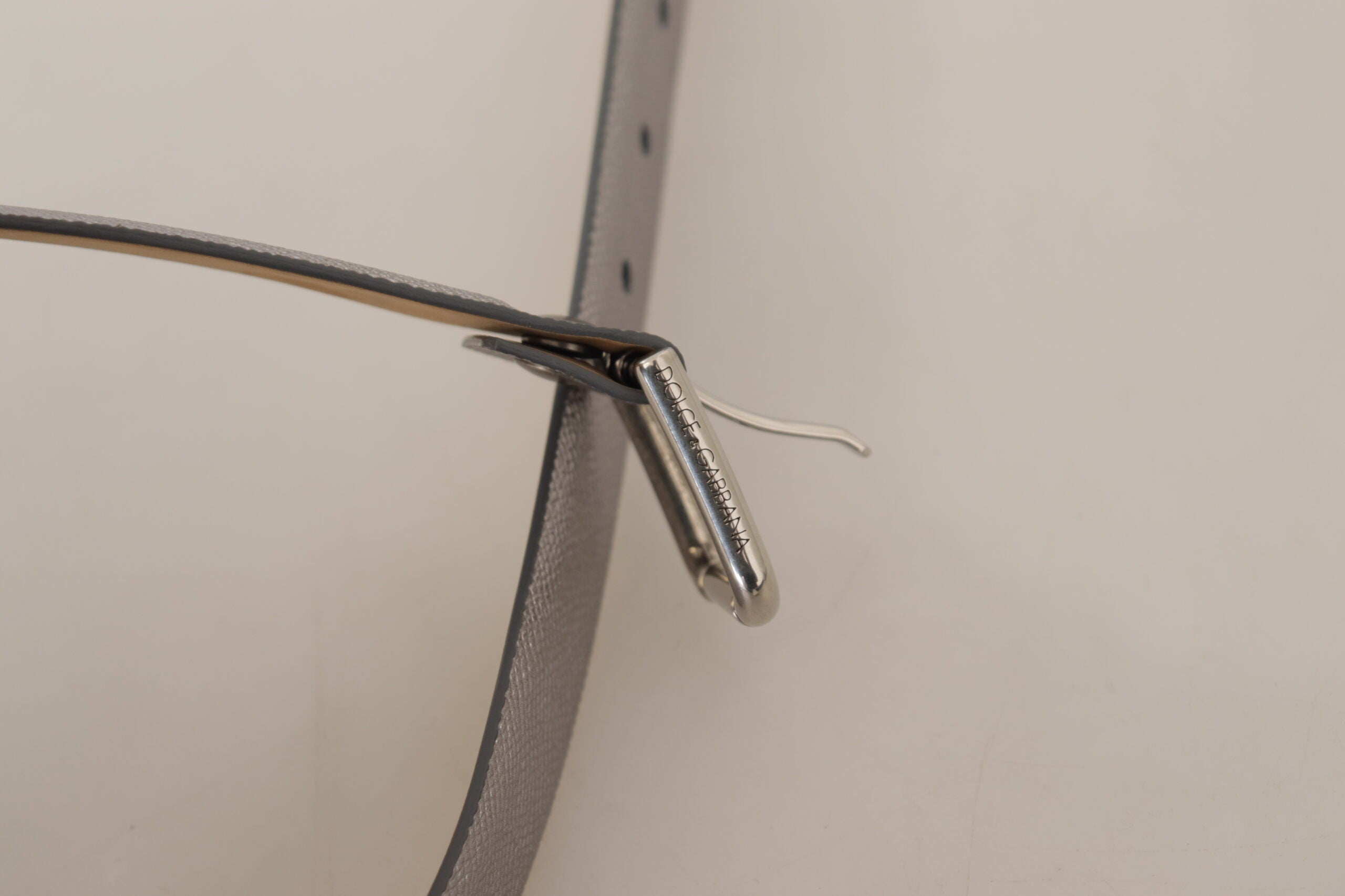 Dolce & Gabbana Silver Metallic Leather Metal Waist Buckle Belt Glam Steals