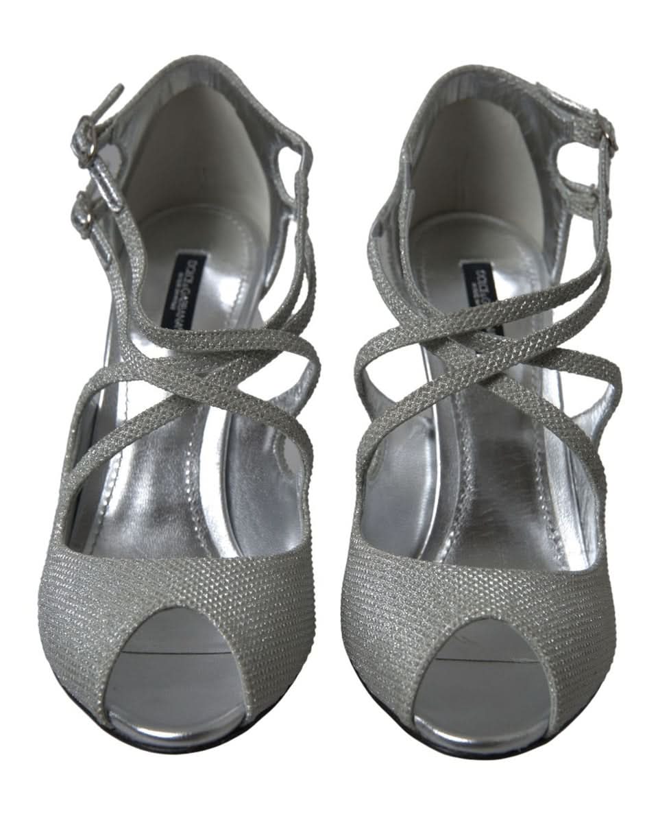 Dolce & Gabbana Silver Shimmers Heel Heels