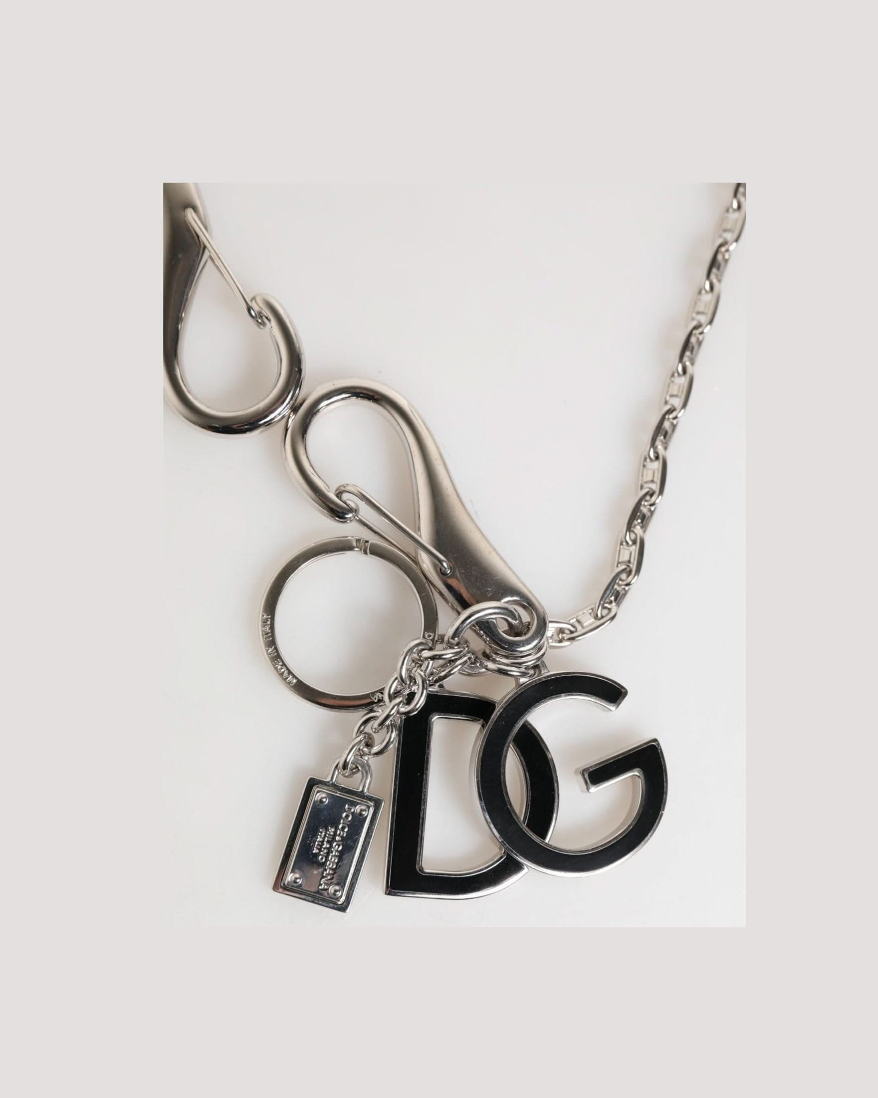 Dolce & Gabbana Silver Tone Dg Logo Keychain Glam Steals