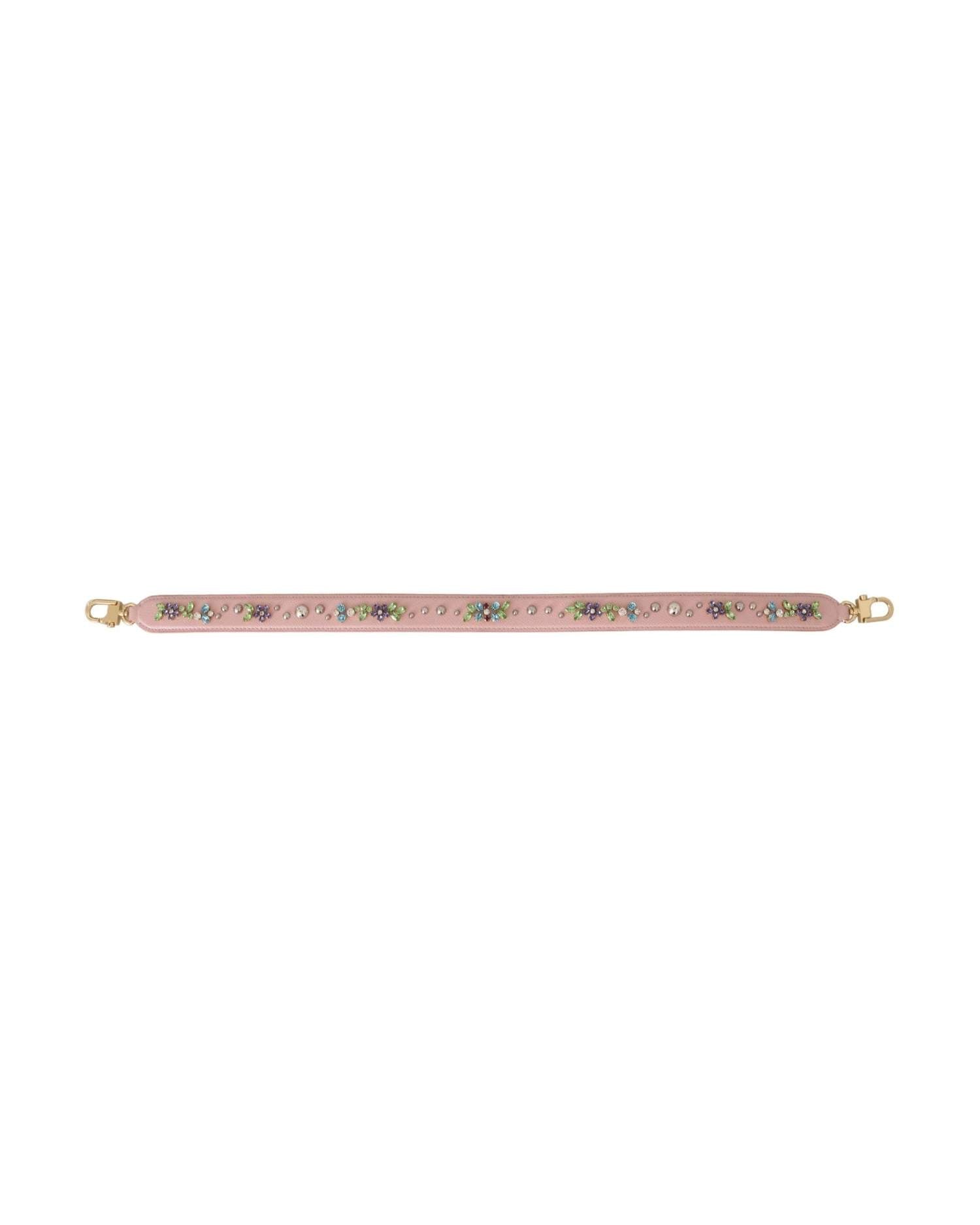 Dolce & Gabbana Stunning Crystal Studded Leather Pink Strap Glam Steals