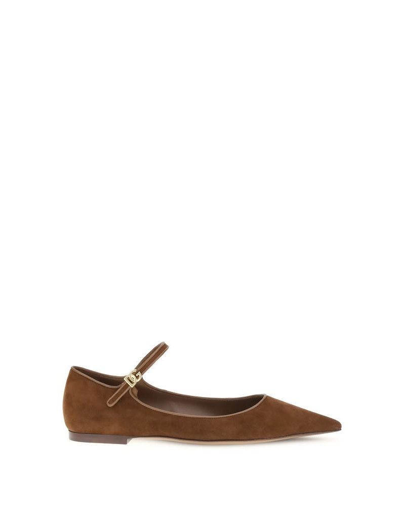 Dolce & Gabbana Suede and Nappa Leather Ballerinas Glam Steals