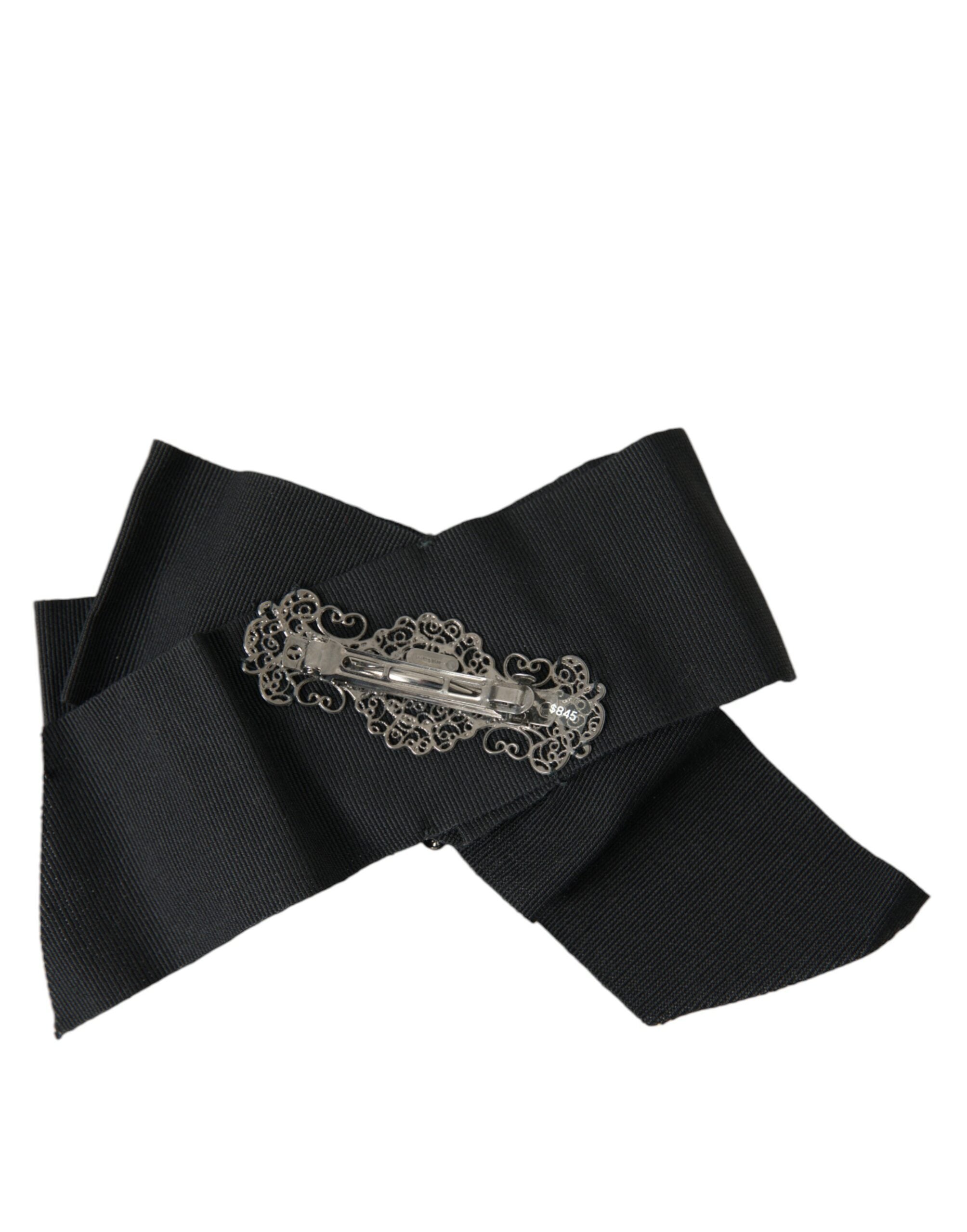 Dolce & Gabbana Swarovski Crystal Embellished Hair Black Clip Glam Steals