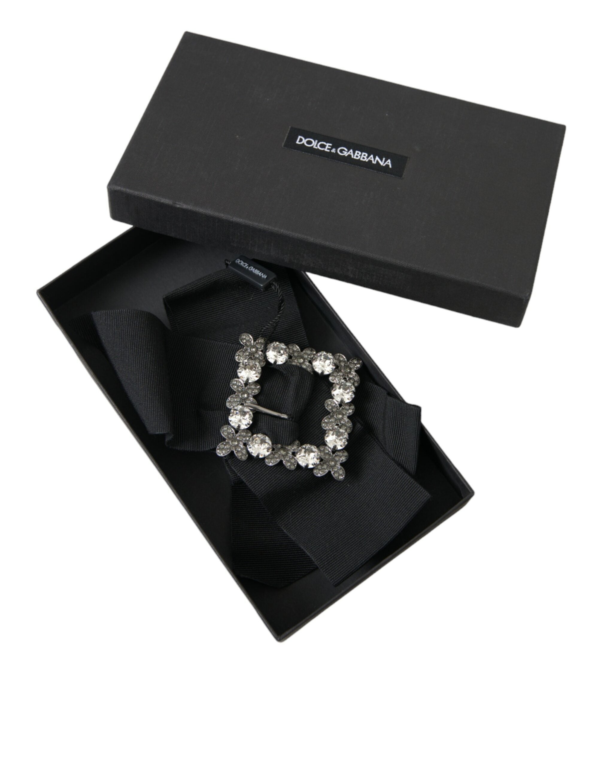 Dolce & Gabbana Swarovski Crystal Embellished Hair Black Clip Glam Steals
