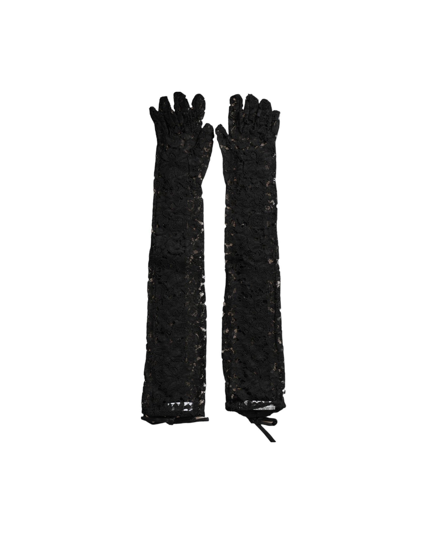 Dolce & Gabbana Taormina Lace Elbow Length Black Gloves Glam Steals