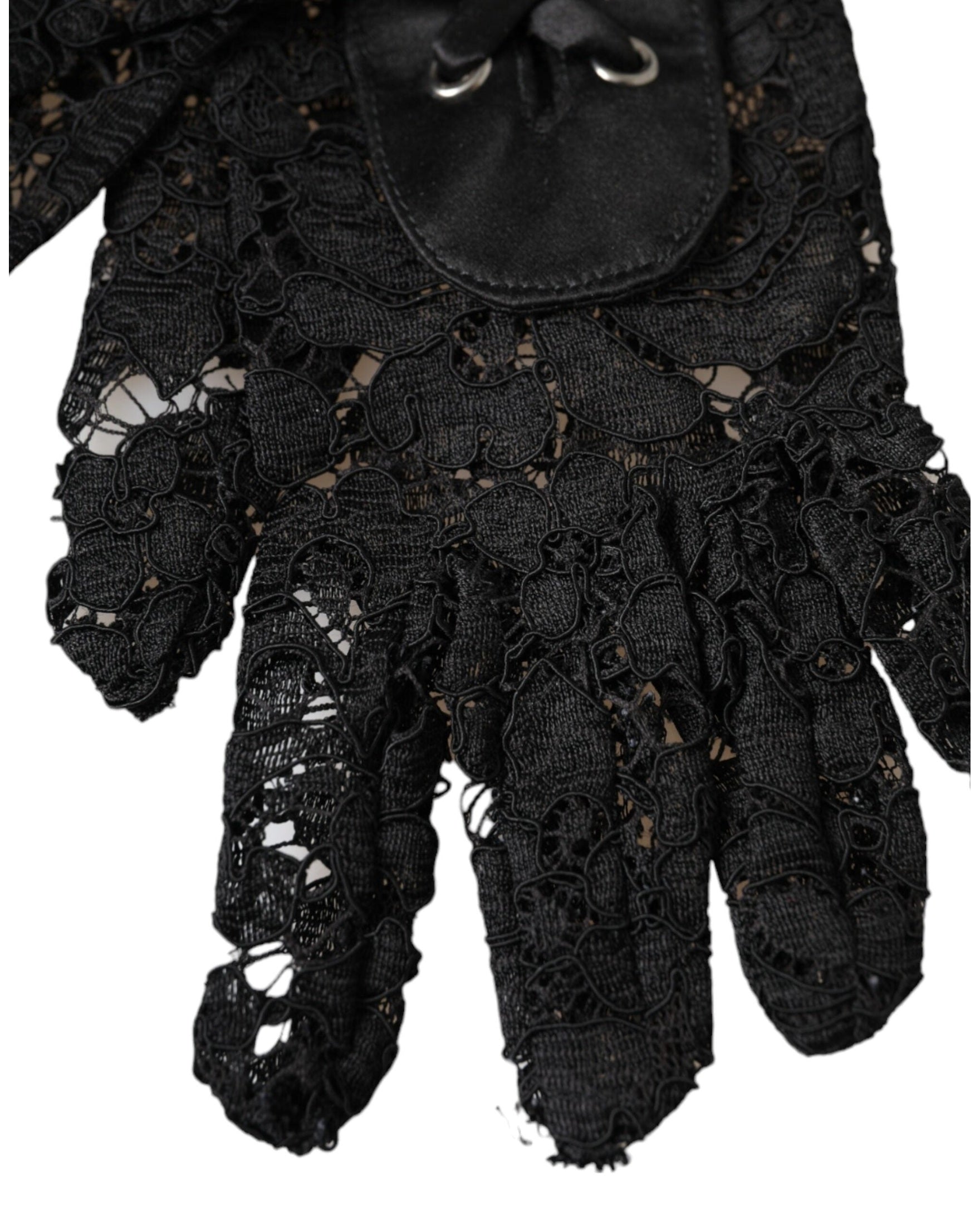 Dolce & Gabbana Taormina Lace Elbow Length Black Gloves Glam Steals