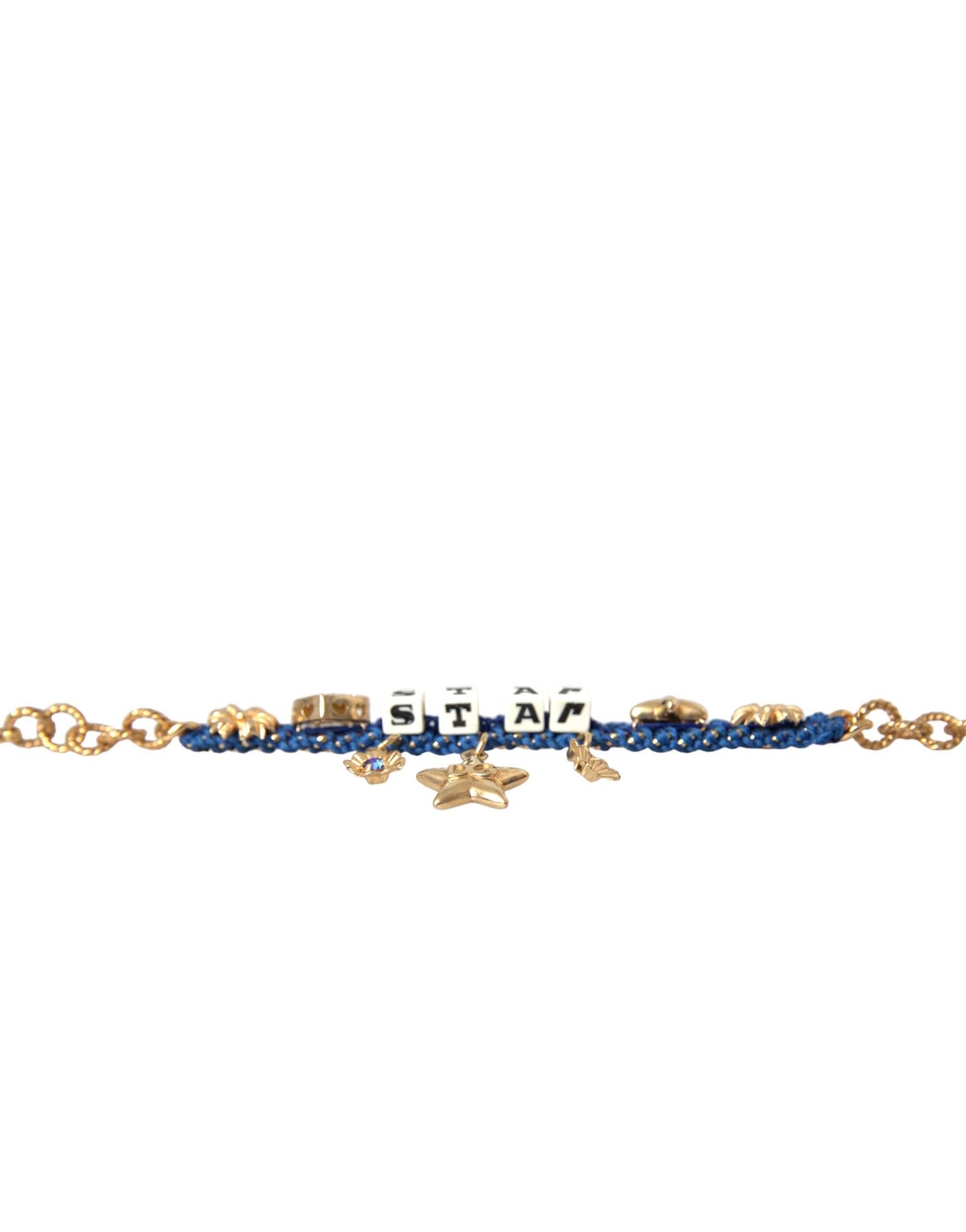 Dolce & Gabbana Tone Brass Chain Star Fashion Gold Bracelet Glam Steals