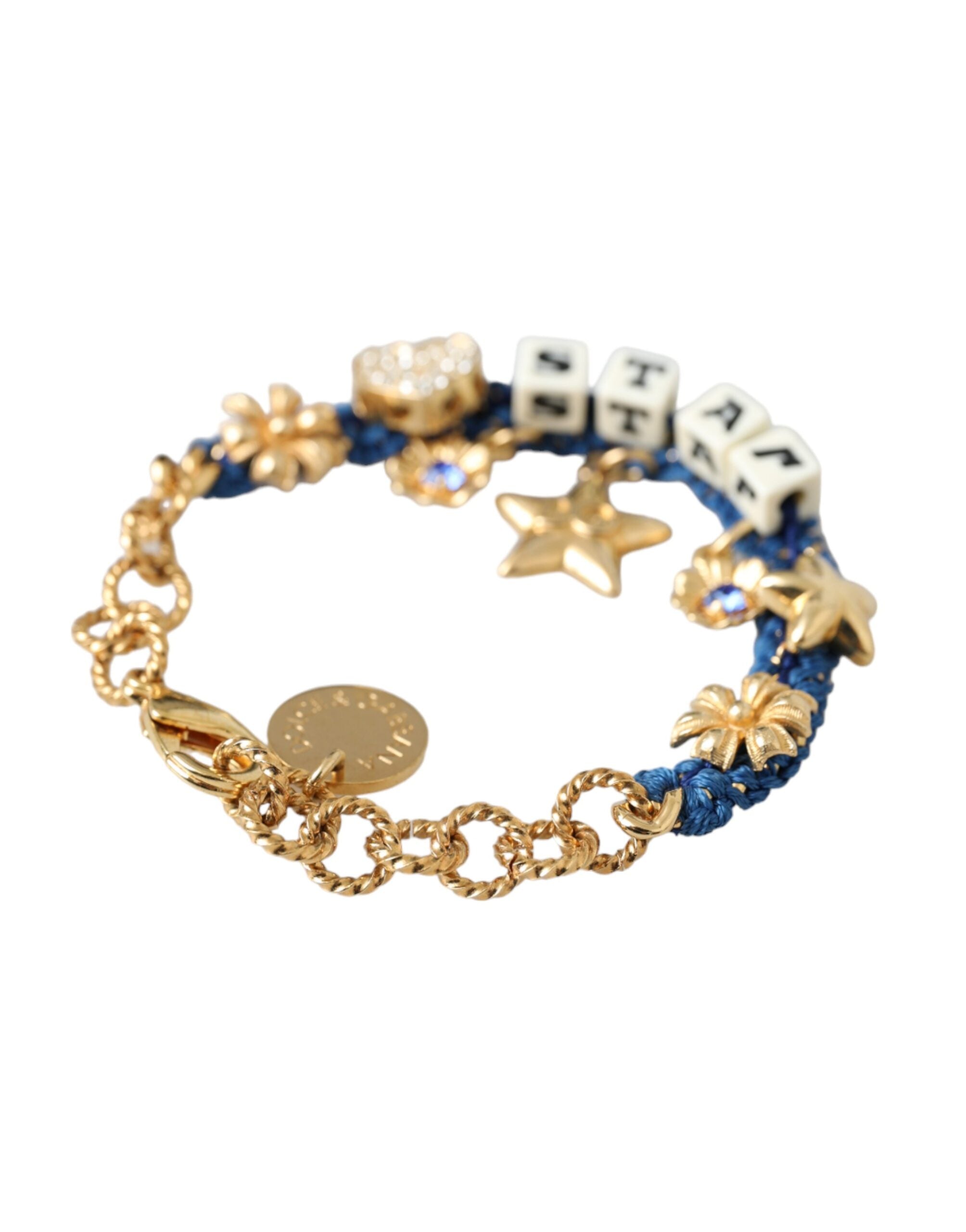 Dolce & Gabbana Tone Brass Chain Star Fashion Gold Bracelet Glam Steals