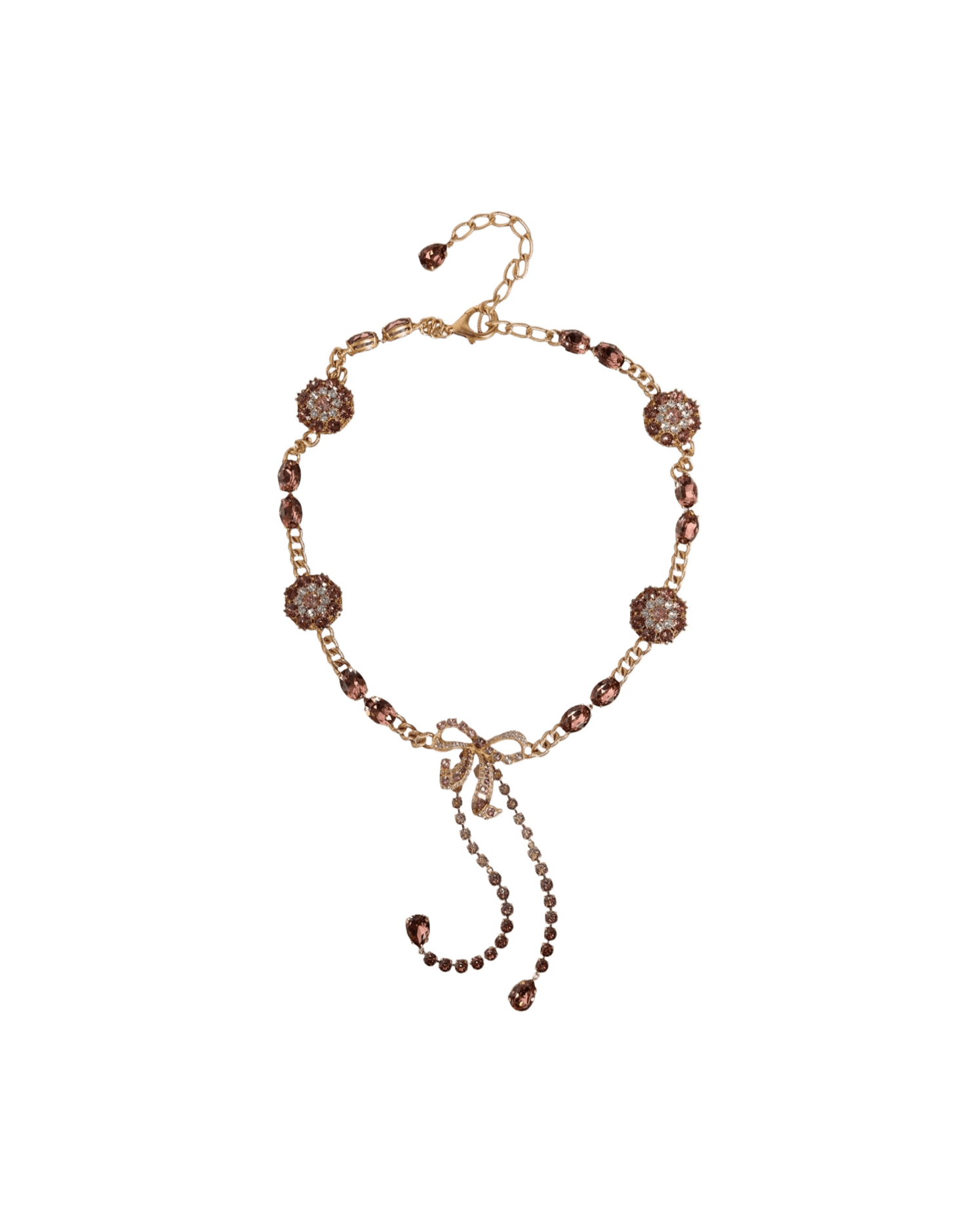 Dolce & Gabbana Gold Tone Brass Crystal Embellished Waist Chain Belt Body Jewelry