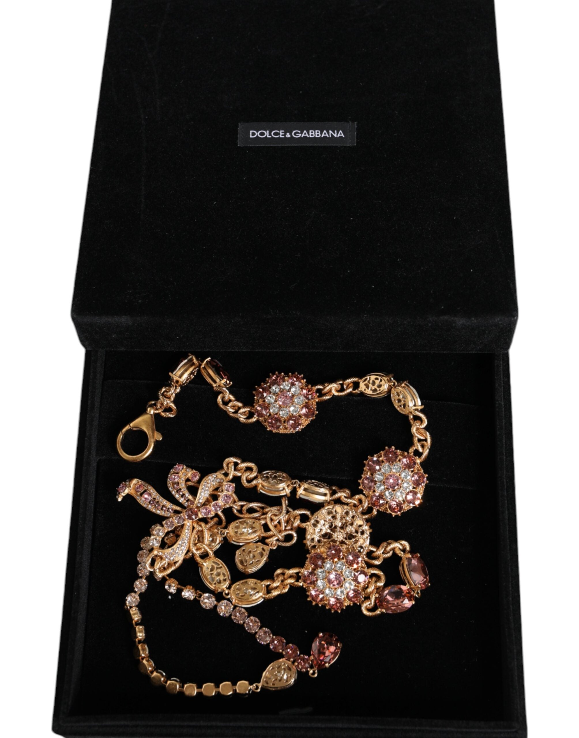Dolce & Gabbana Tone Brass Crystal Embellished Waist Chain Gold Belt Glam Steals