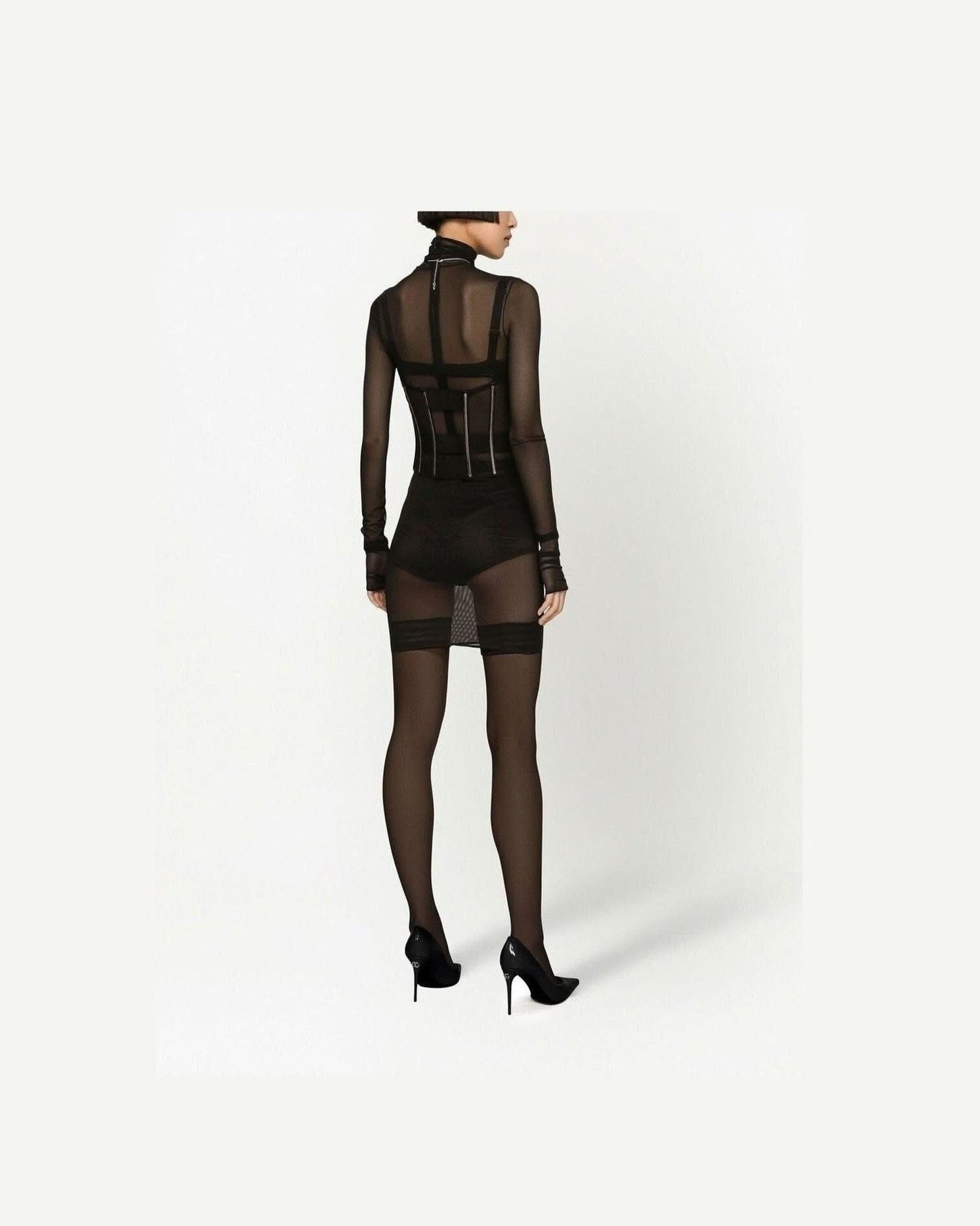 Dolce & Gabbana Tulle Corset Belt With Boning Clothing Tops