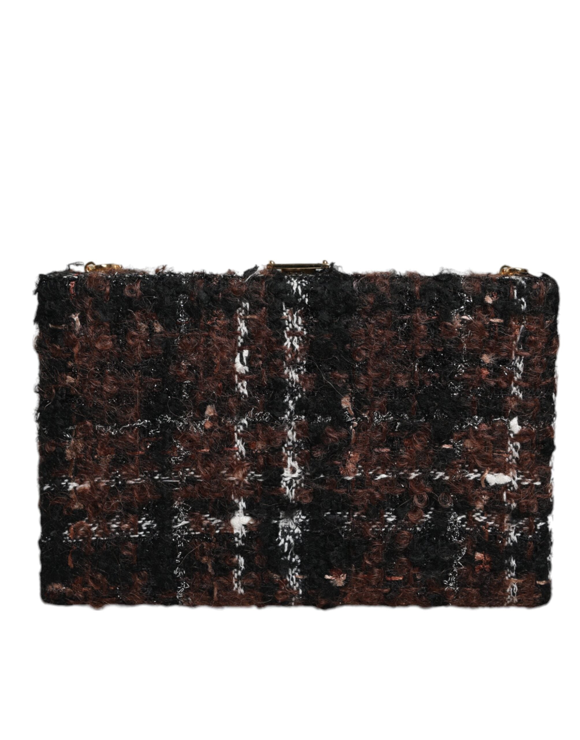 Dolce & Gabbana Tweed Floral Clutch Evening Party Purse Crossbody Multicolor Bag Glam Steals