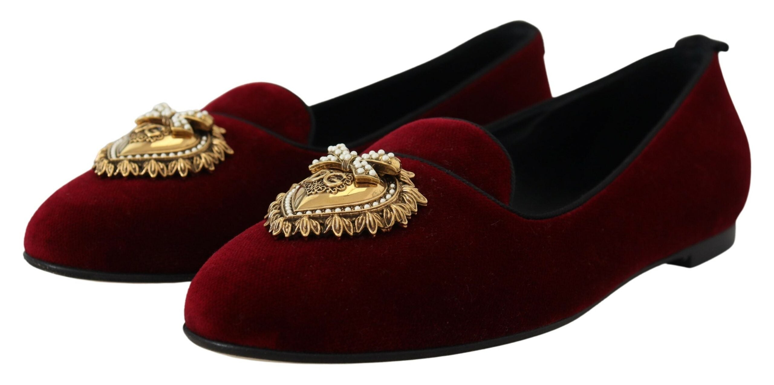 Dolce & Gabbana Velvet Bordeaux Slip On Loafers Flats Shoes see this Glam Steals