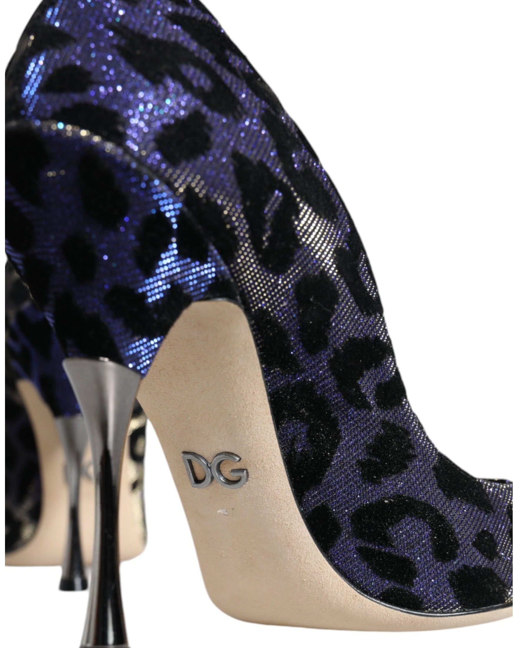 Dolce & Gabbana Violet Leopard Lurex High Heels Pumps Shoes Glam Steals