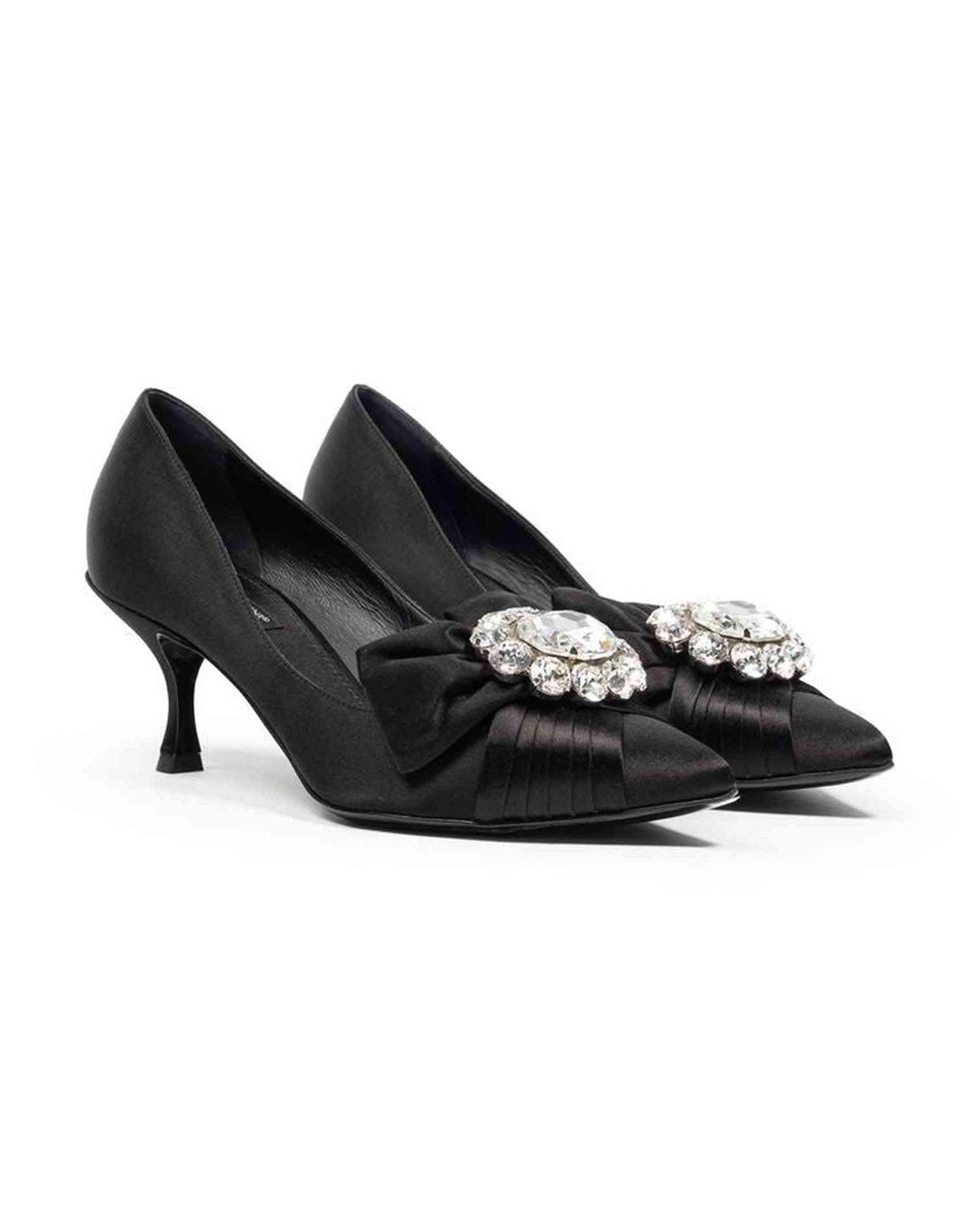 Dolce & Gabbana Viscose Black Pump Heels