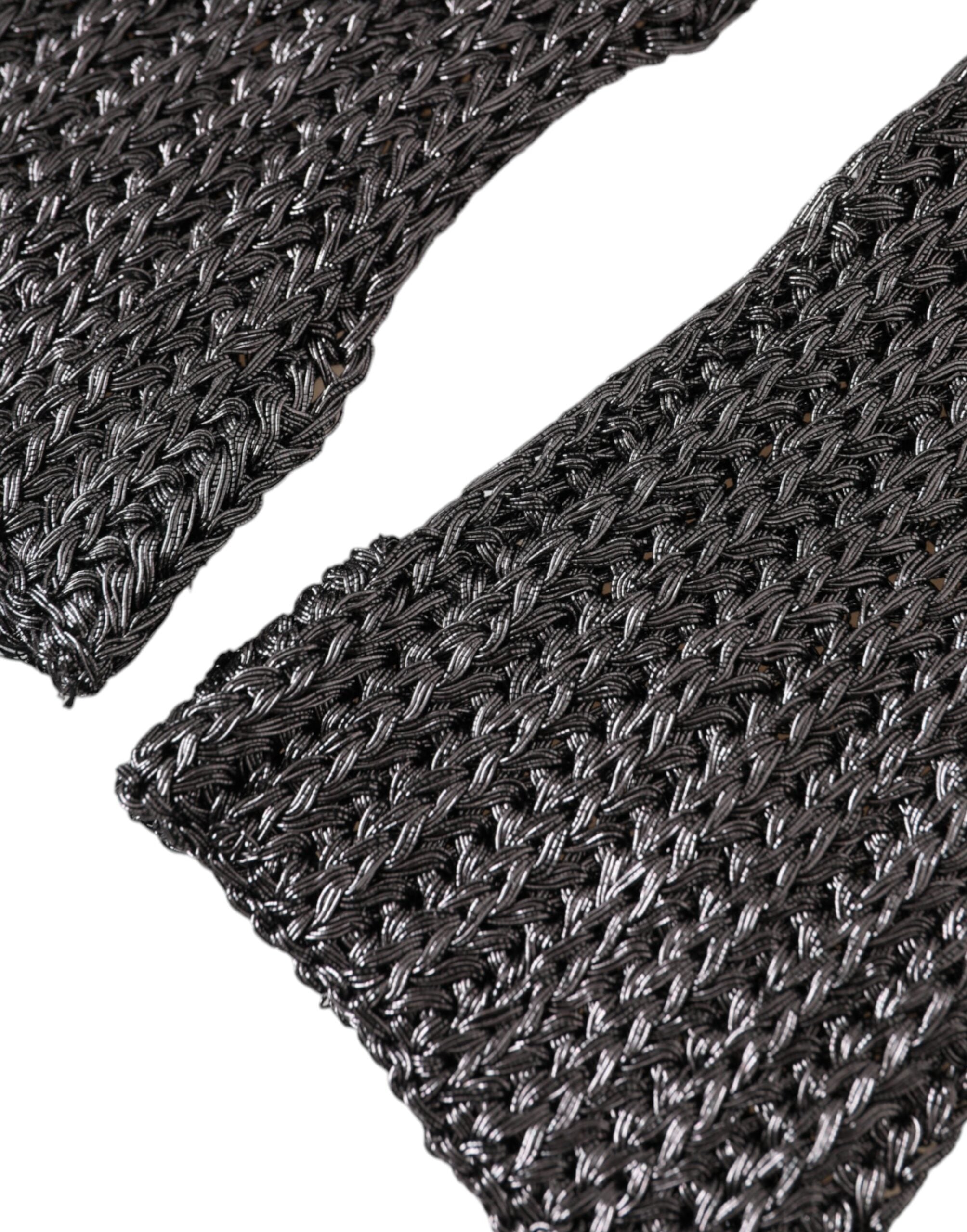 Dolce & Gabbana Viscose Knitted Finger Less Gray Gloves Glam Steals