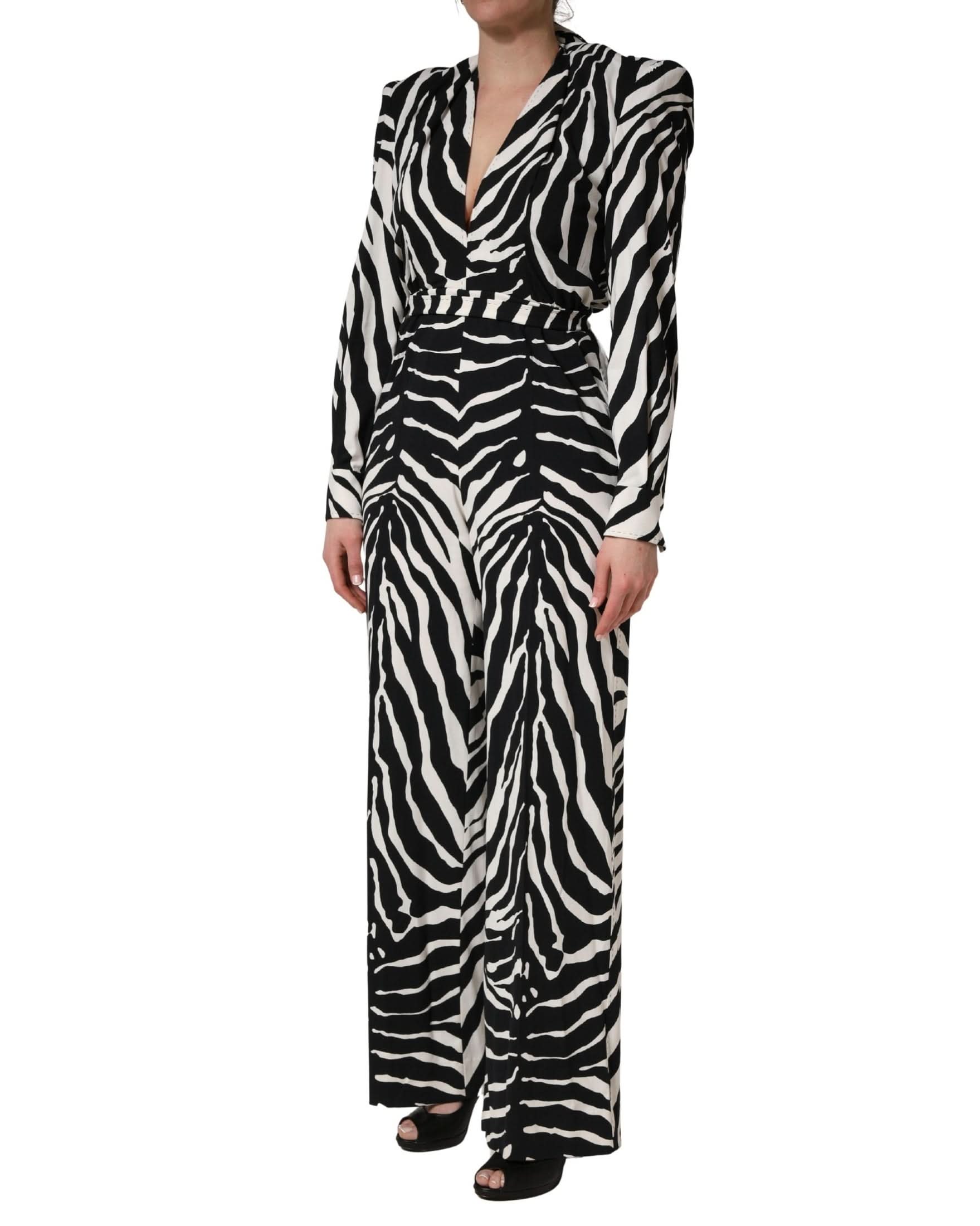 Dolce & Gabbana Viscose Zebra Pattern Jumpsuit Glam Steals