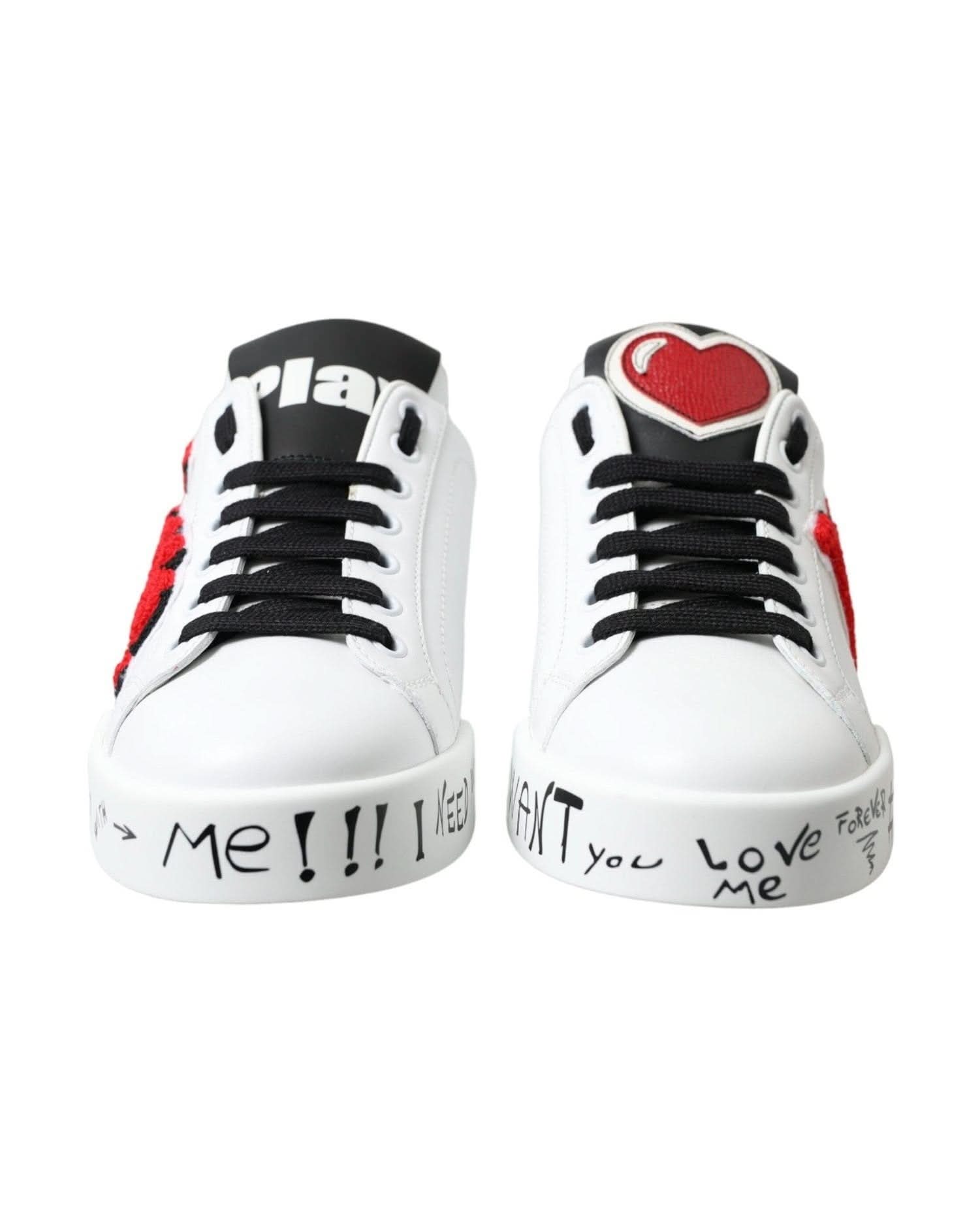 Dolce & Gabbana White Chic Portofino Leather Sneakers Sneakers