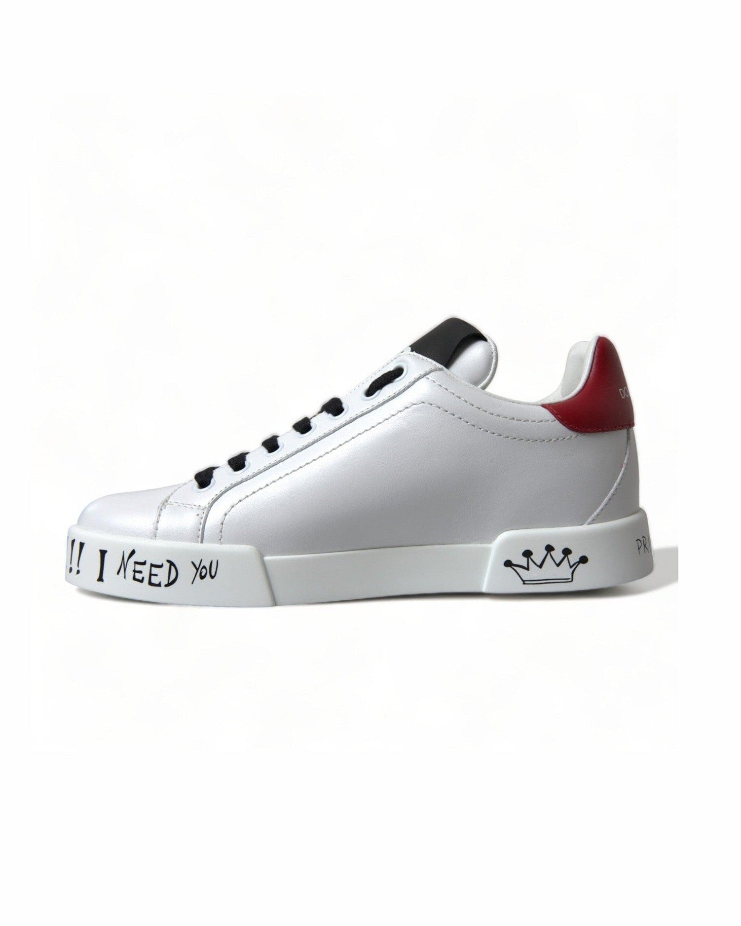 Dolce & Gabbana Chic Portofino Leather White Sneakers Glam Steals