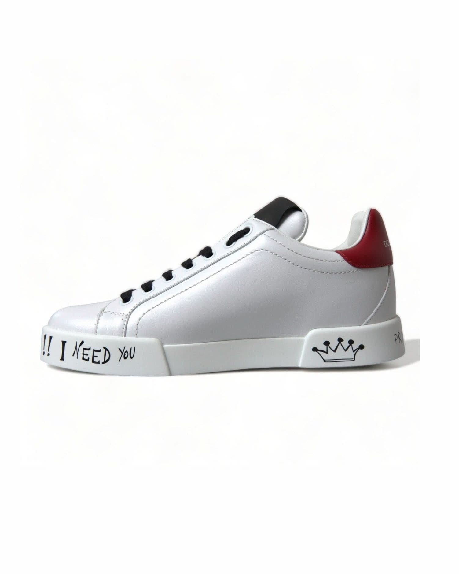 Dolce & Gabbana White Chic Portofino Leather Sneakers Sneakers