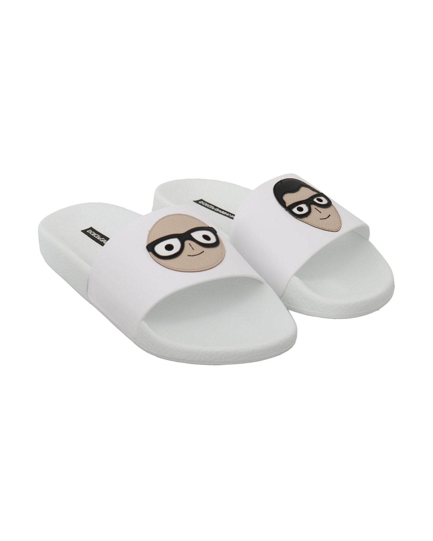 Dolce & Gabbana White Chic Slide Sandals Luxury Summer Footwear Glam Steals