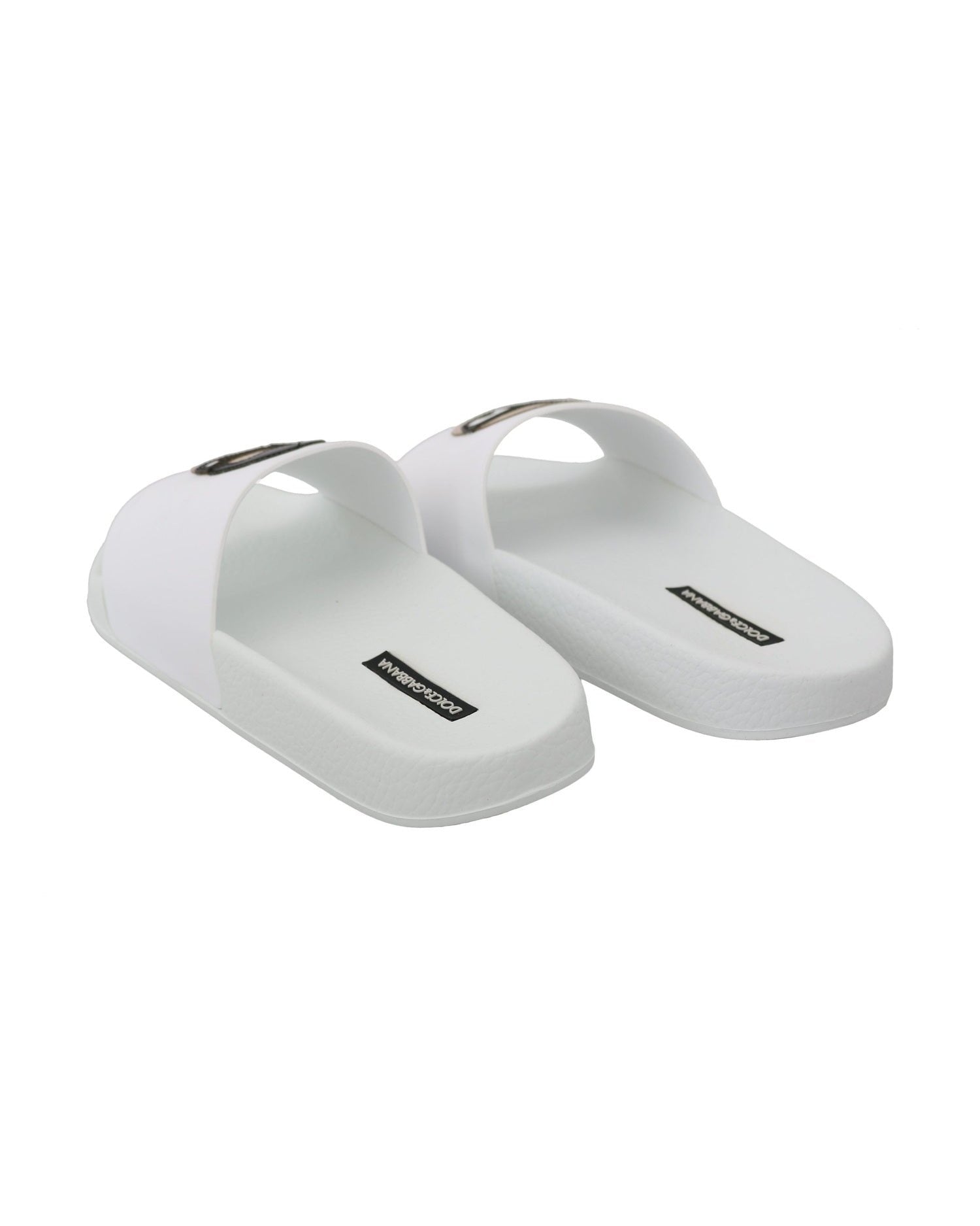 Dolce & Gabbana White Chic Slide Sandals Luxury Summer Footwear Glam Steals