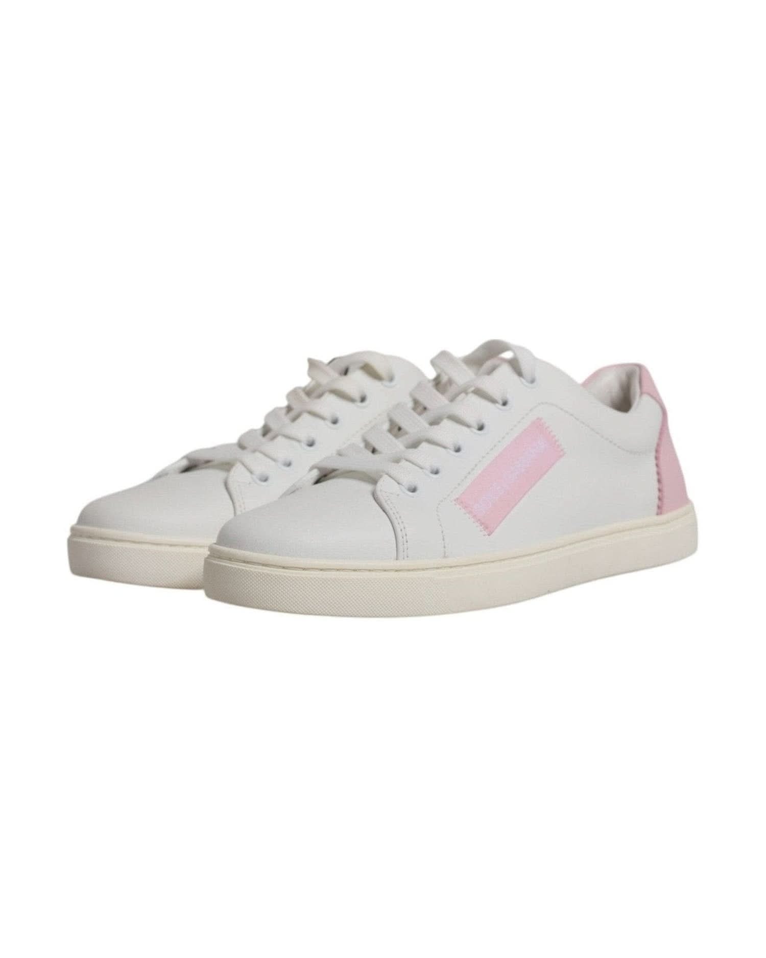 Dolce & Gabbana White Classic Calf Leather Sneakers Shoes Sneakers