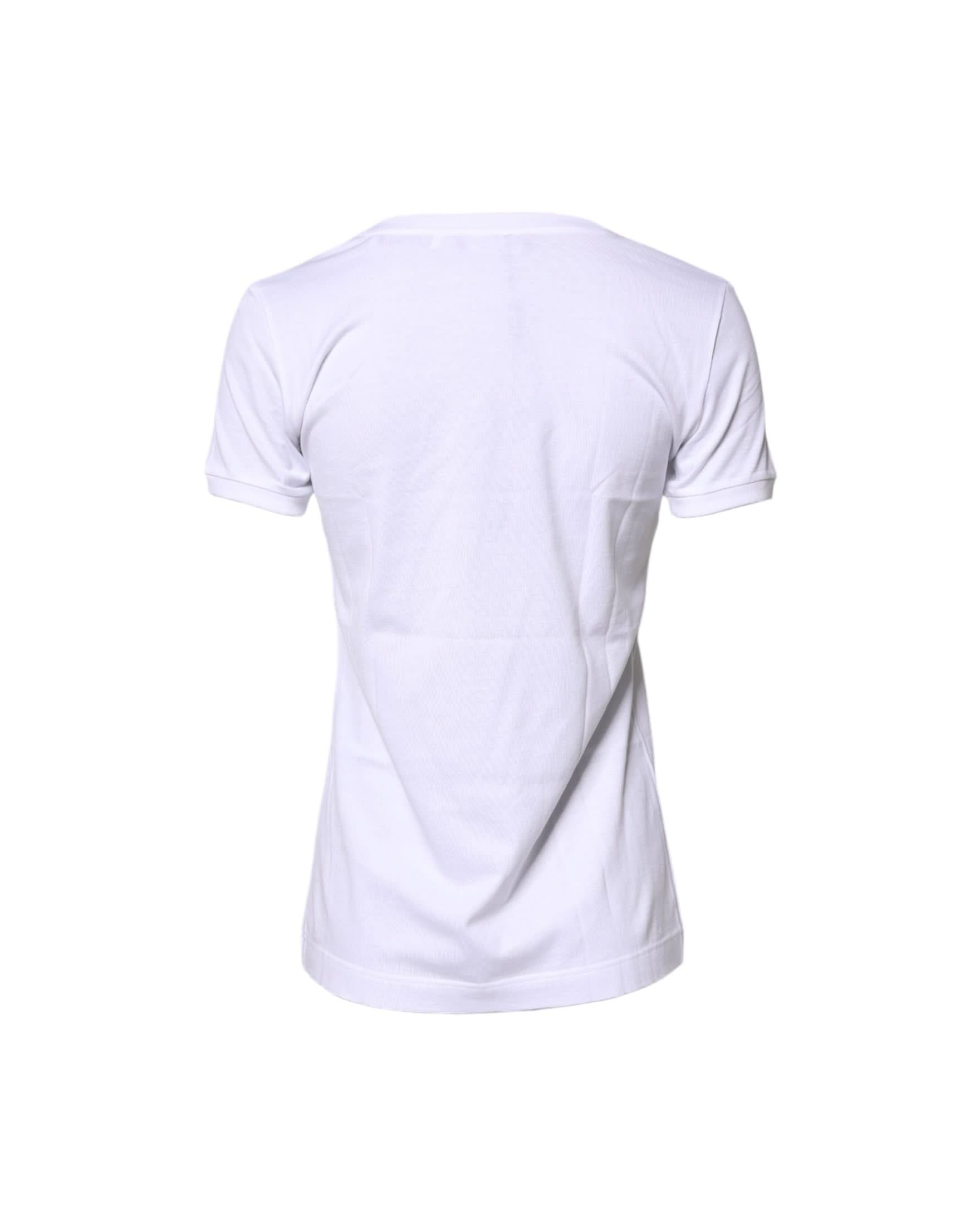 Dolce & Gabbana White Cotton Crew Neck T-Shirt T-Shirts