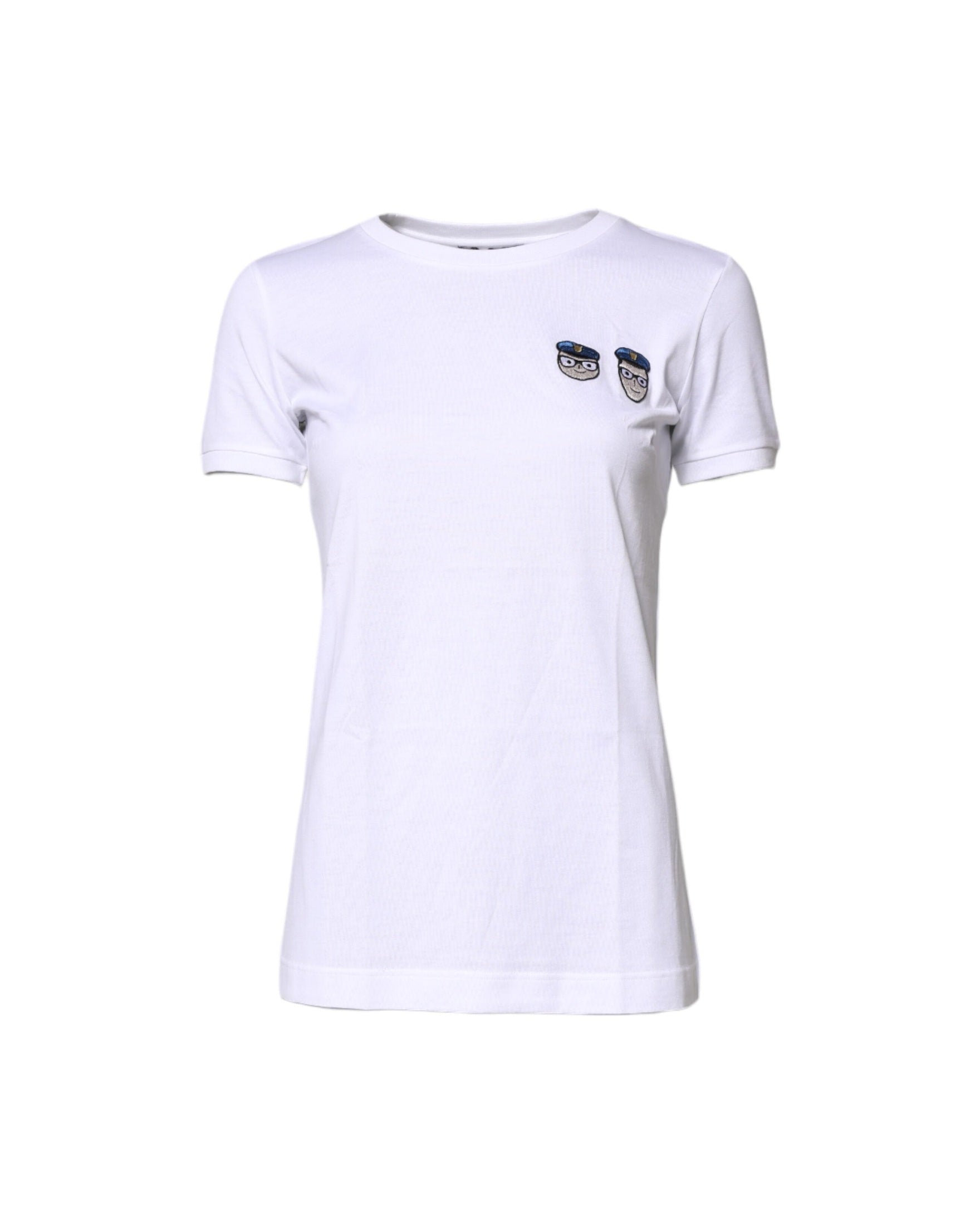 Dolce & Gabbana White Cotton Crew Neck T-shirt Glam Steals