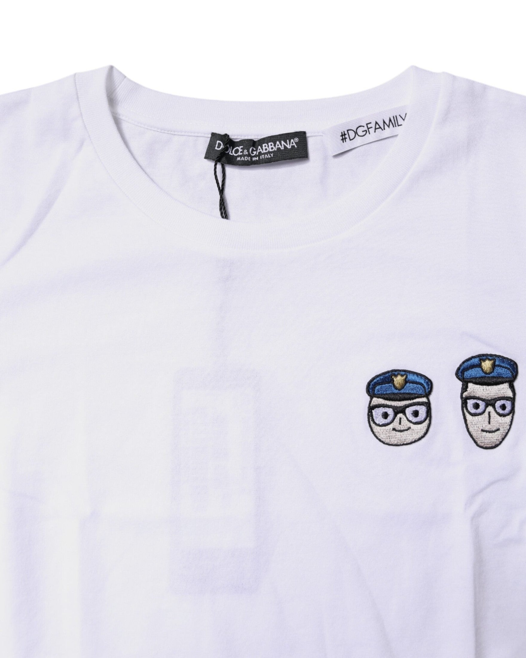 Dolce & Gabbana White Cotton Crew Neck T-shirt Glam Steals