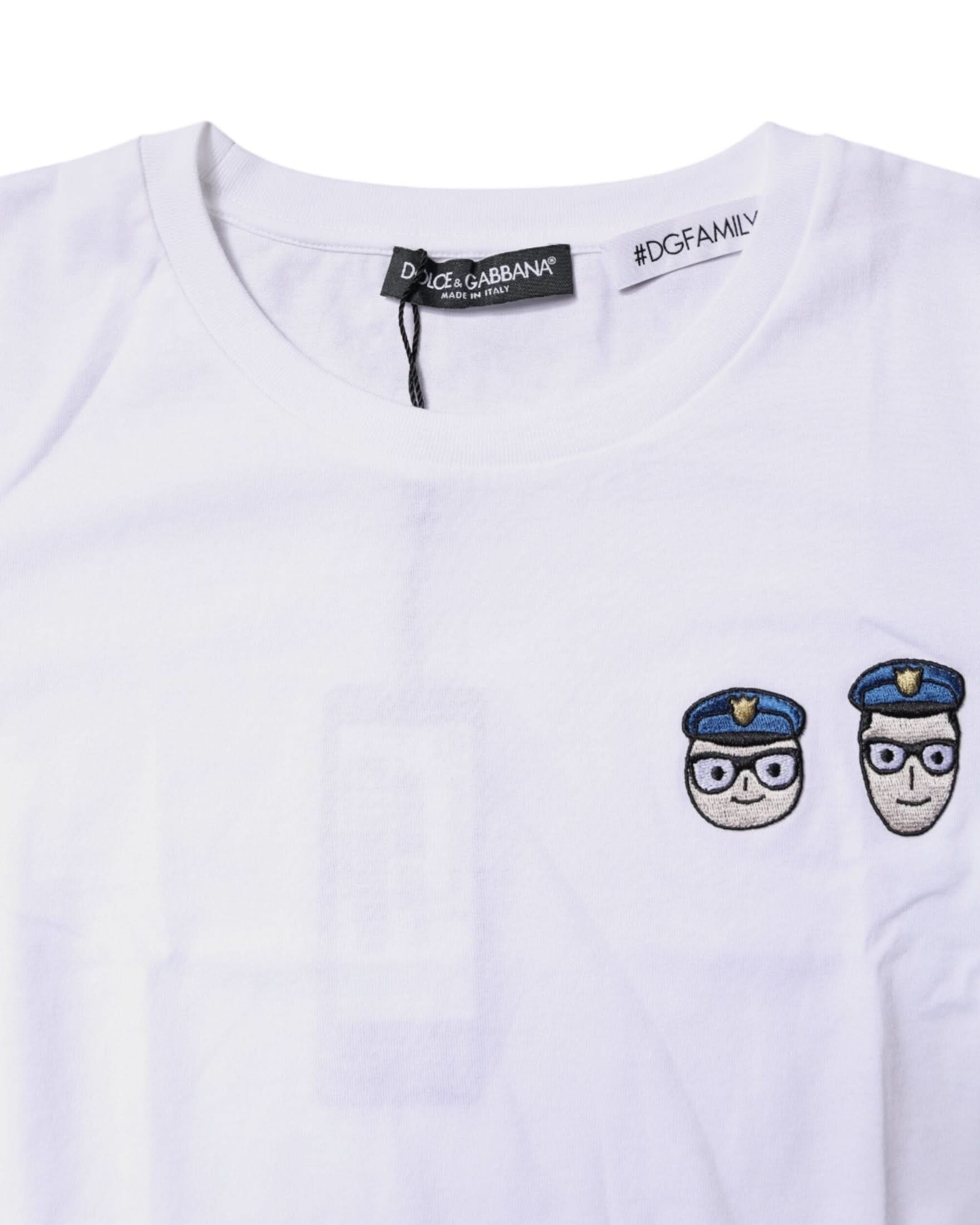 Dolce & Gabbana White Cotton Crew Neck T-Shirt T-Shirts