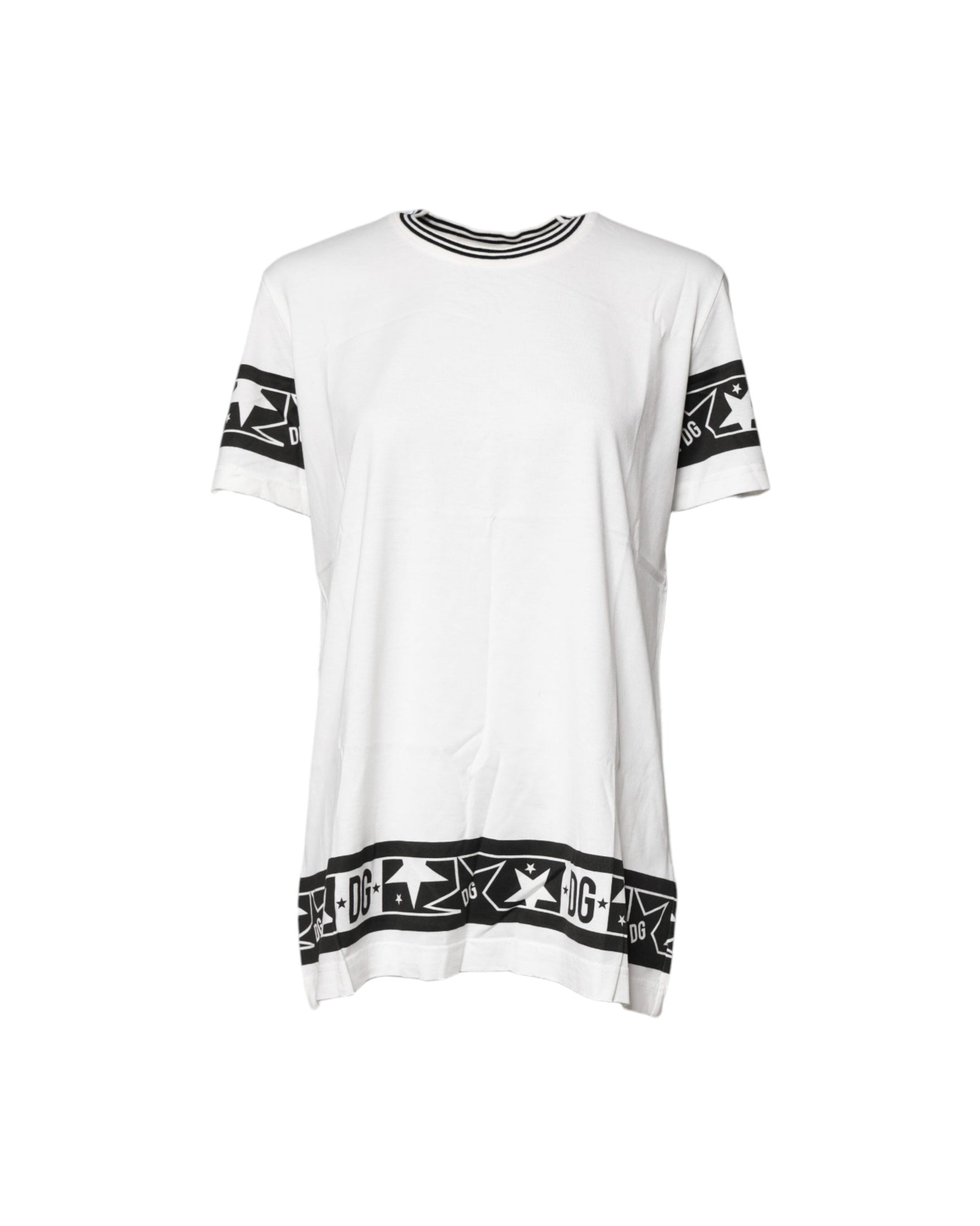 Dolce & Gabbana White Cotton Crewneck T-shirt Glam Steals