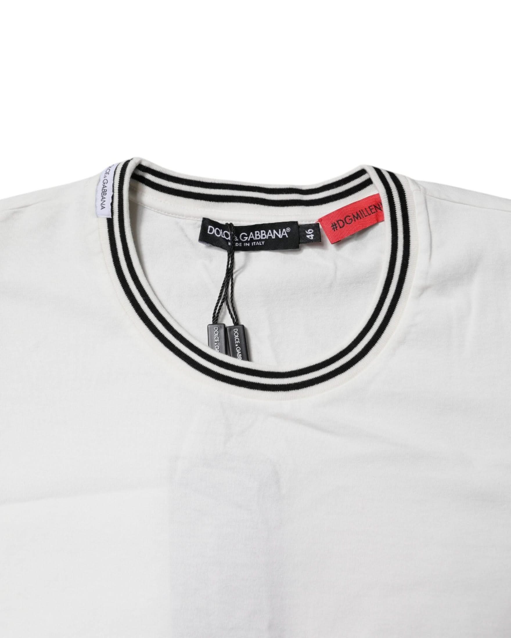 Dolce & Gabbana White Cotton Crewneck T-Shirt T-Shirts
