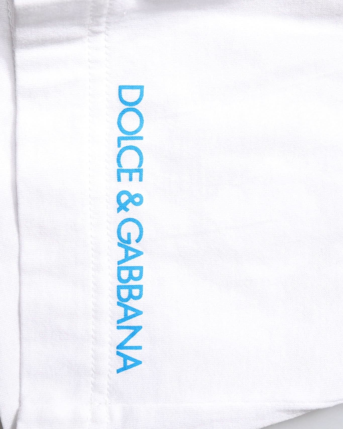 Dolce & Gabbana White Cotton Graphic Print Crew Neck T-Shirt T-Shirts