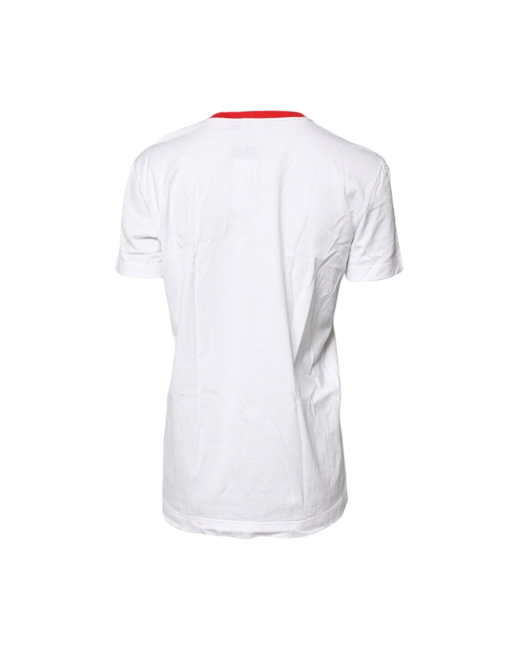 Dolce & Gabbana White Cotton Graphic Print Crew Neck T-shirt Glam Steals