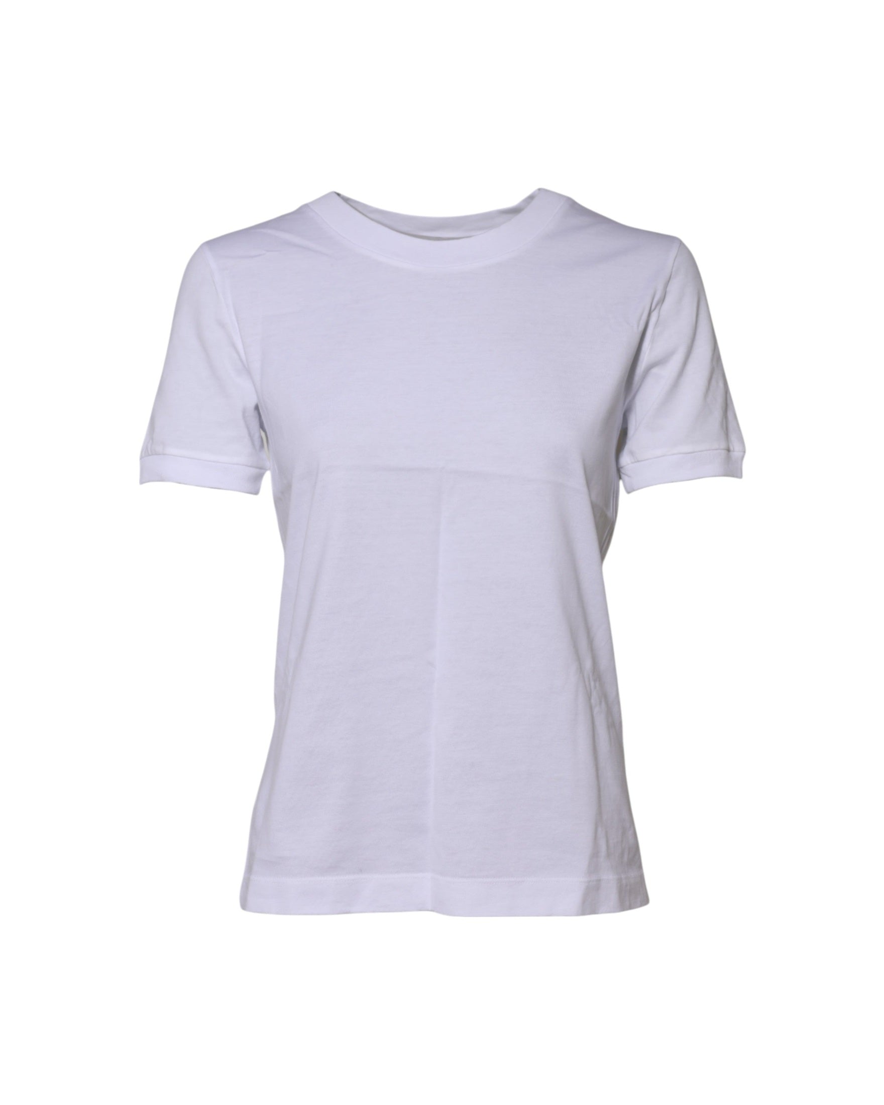 Dolce & Gabbana White Cotton Round Neck Short Sleeves T-shirt Glam Steals
