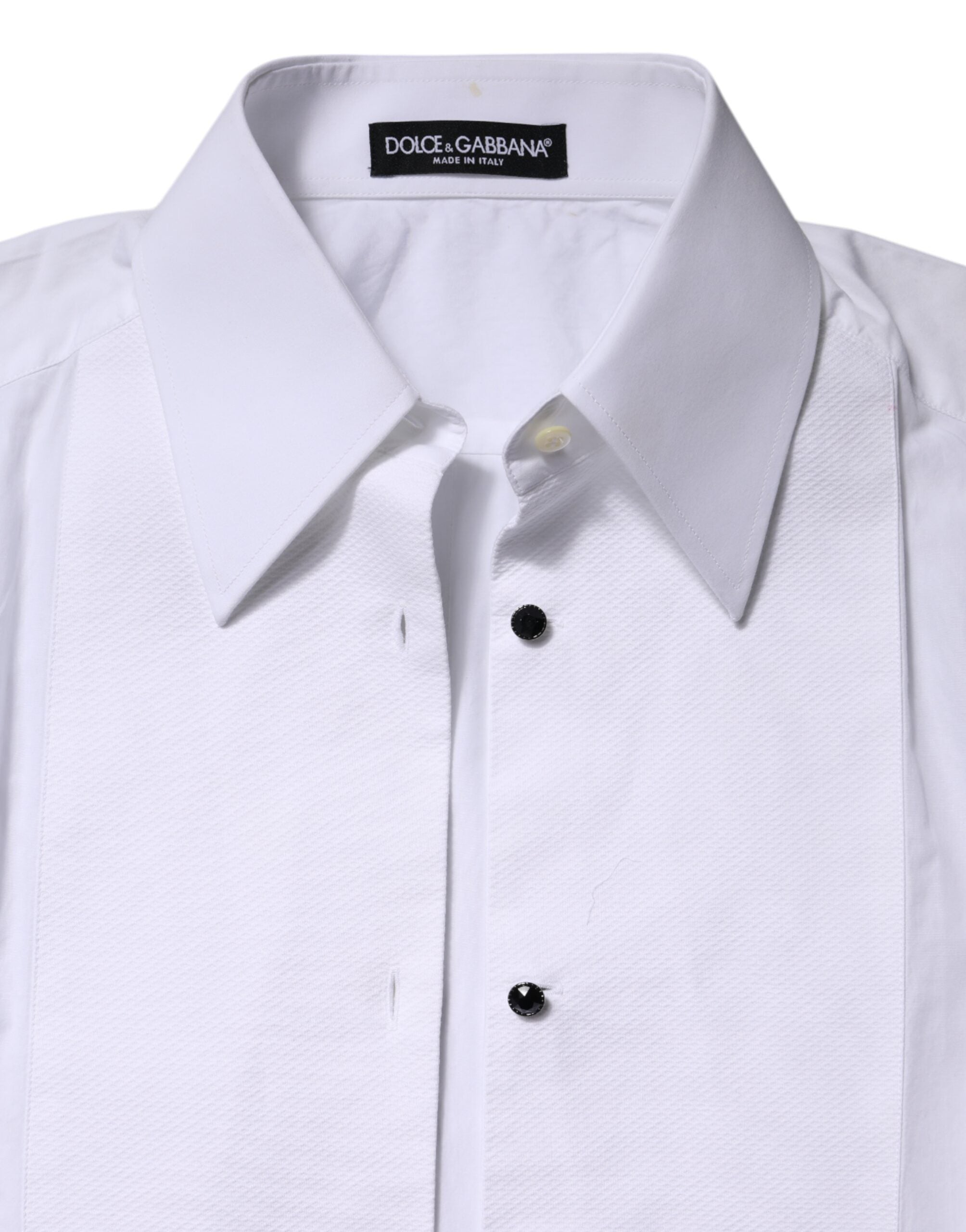 Dolce & Gabbana White Cotton and Short Sleeves Collared Polo Top