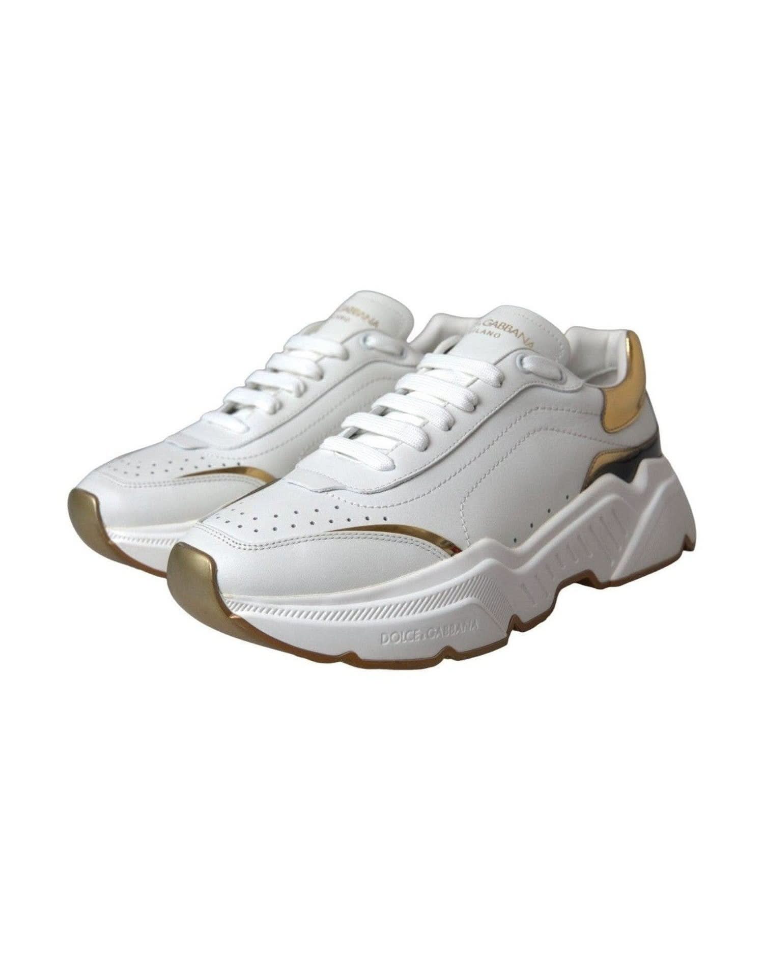 Dolce & Gabbana White Daymaster Leather Sneakers Shoes Sneakers