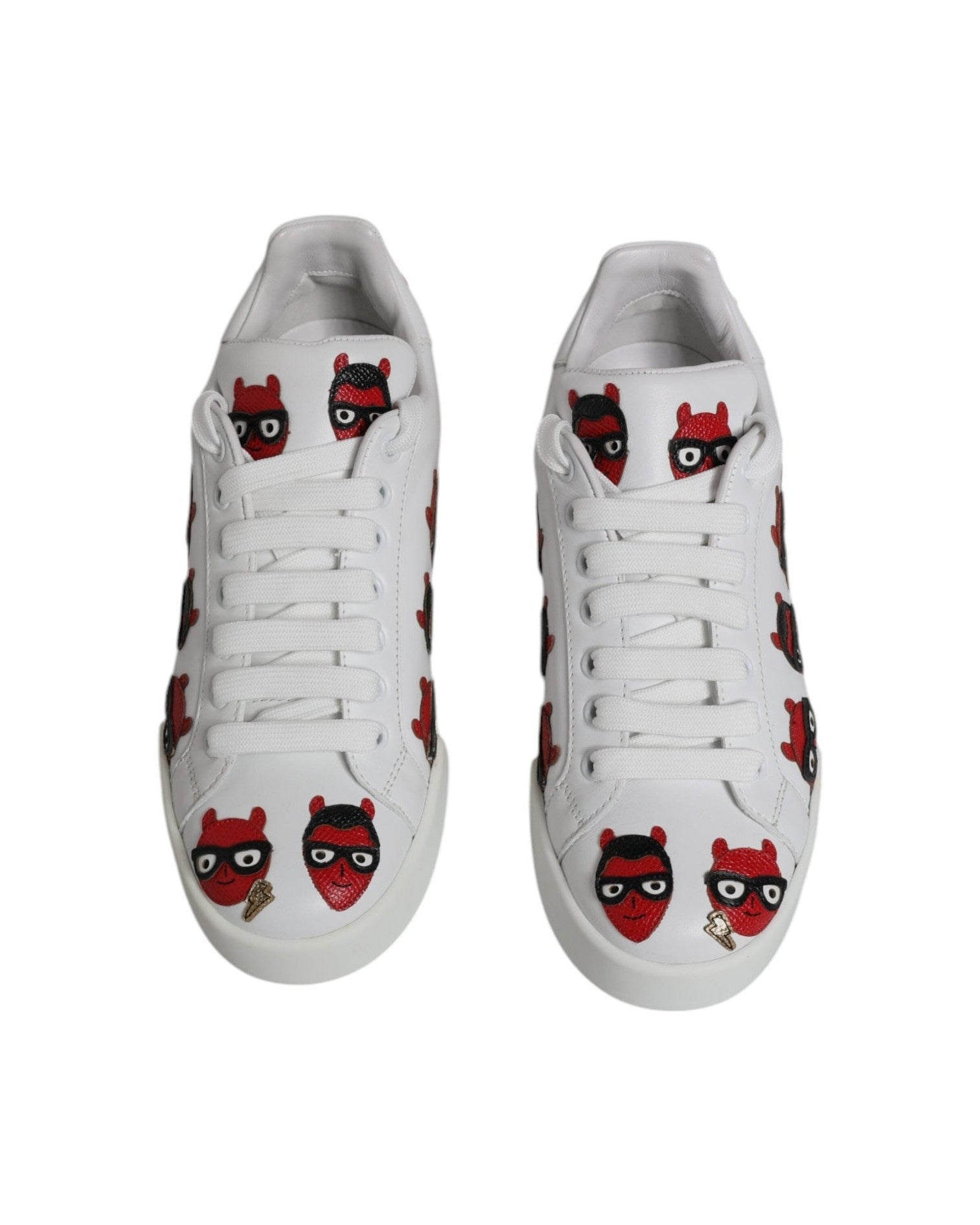 Dolce & Gabbana White Devil Face Portofino Sneakers Shoes Glam Steals