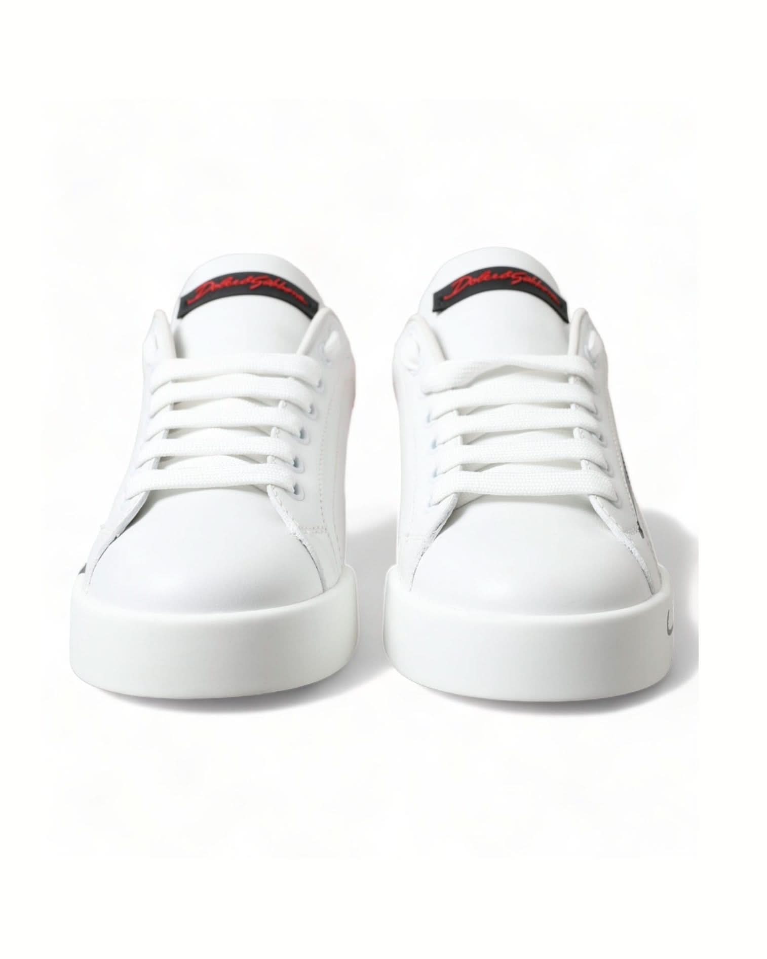 Dolce & Gabbana White Elegant Leather Portofino Sneakers Sneakers