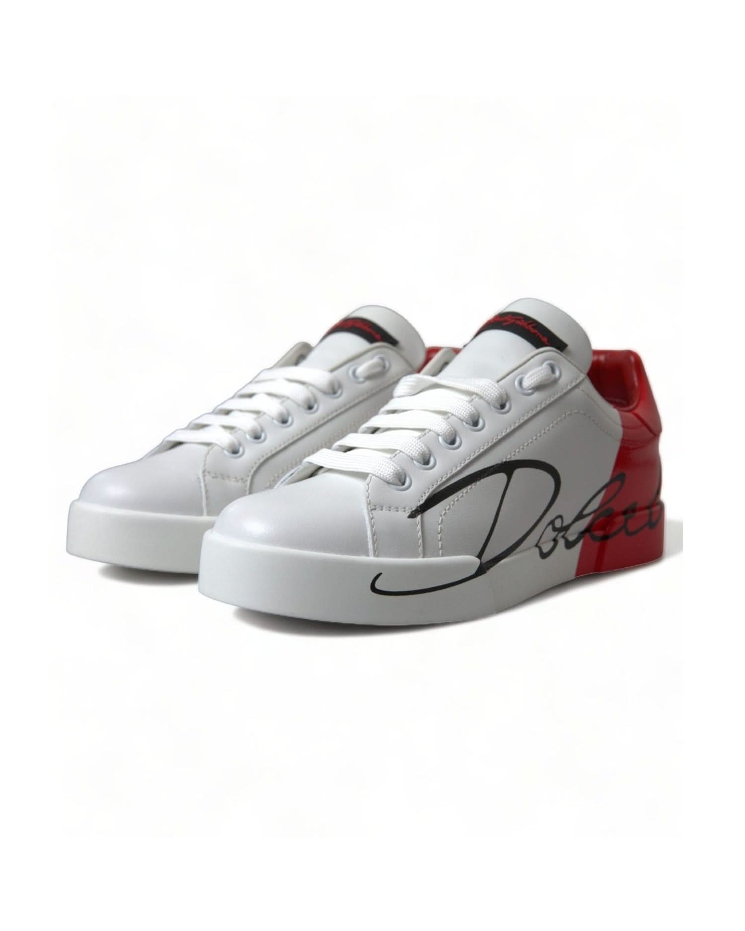 Dolce & Gabbana White Elegant Leather Portofino Sneakers Sneakers