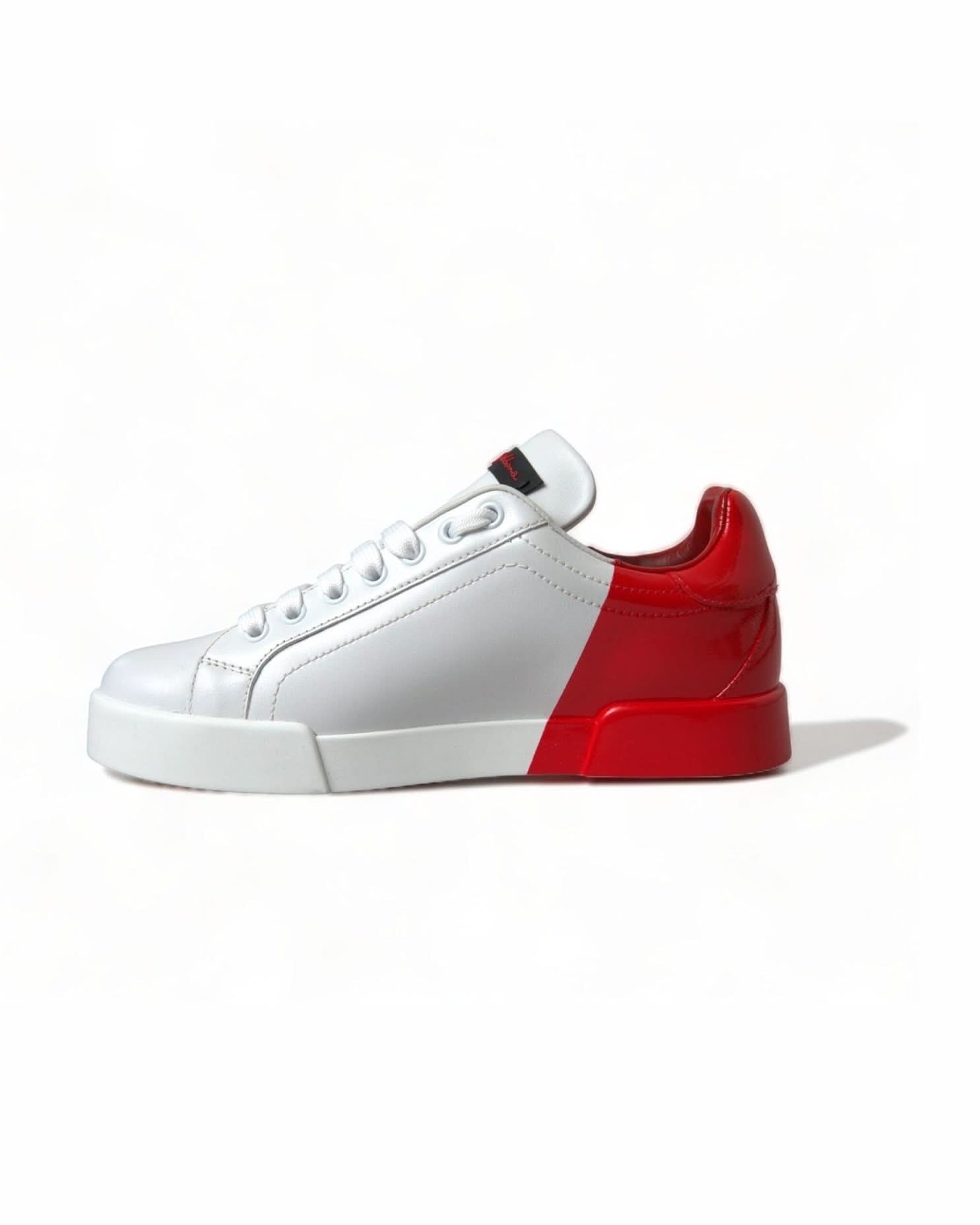 Dolce & Gabbana White Elegant Leather Portofino Sneakers Sneakers