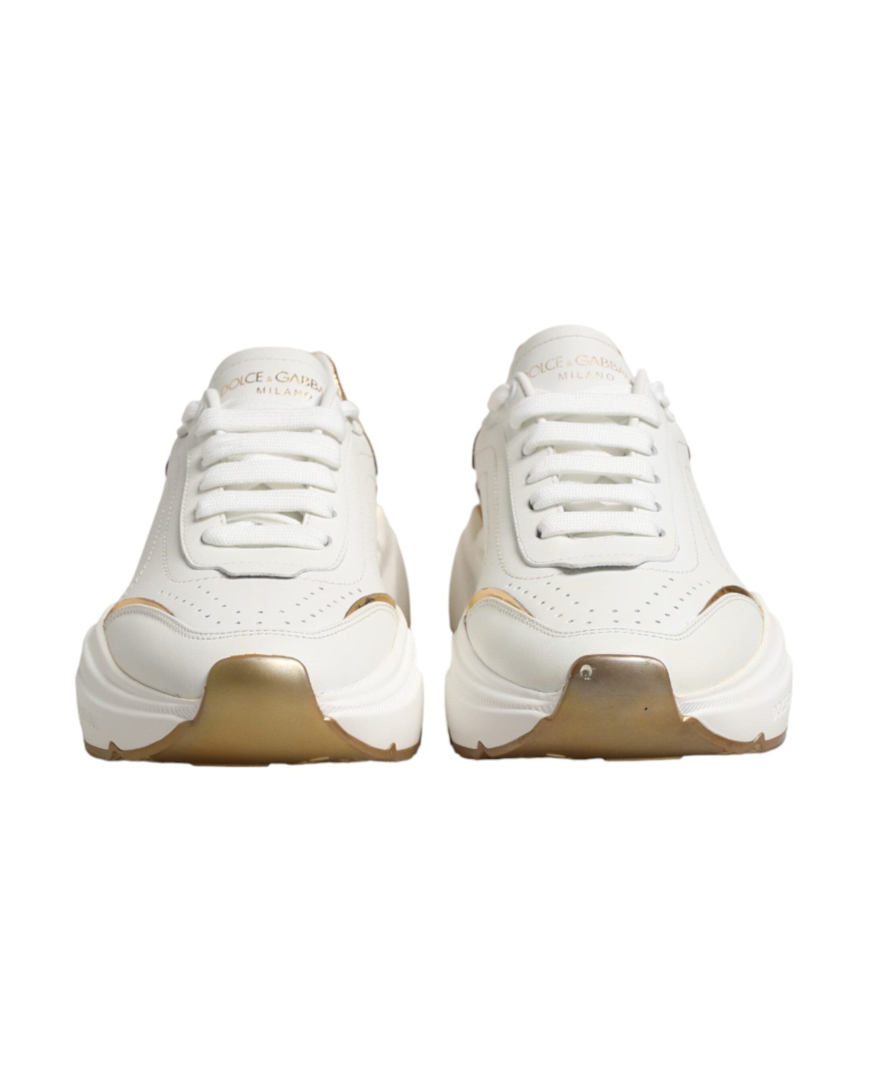 Dolce & Gabbana White Gold Daymaster Low Top Sneakers Glam Steals
