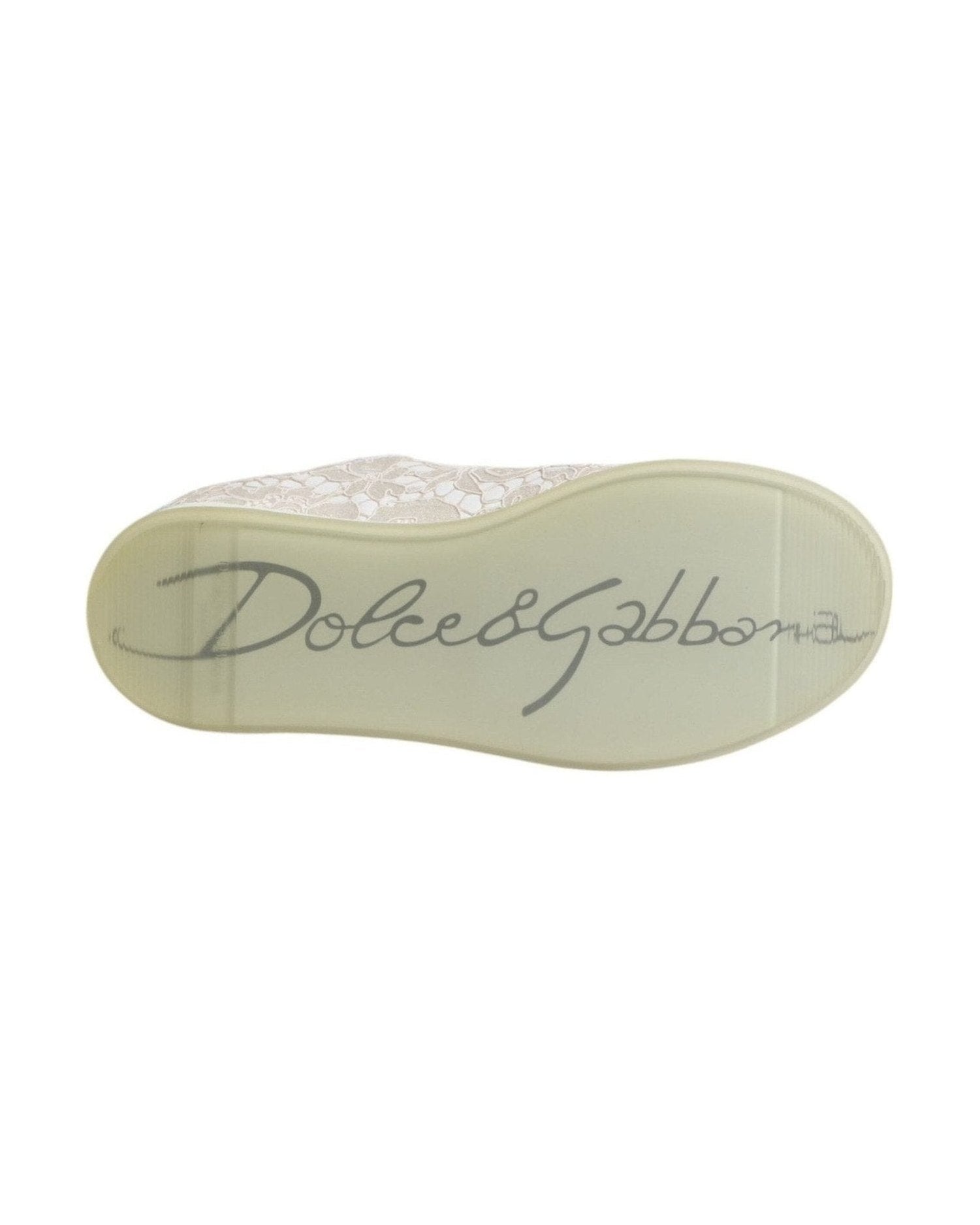 Dolce & Gabbana White Lace Leather Low Top Sneaker Shoes Glam Steals