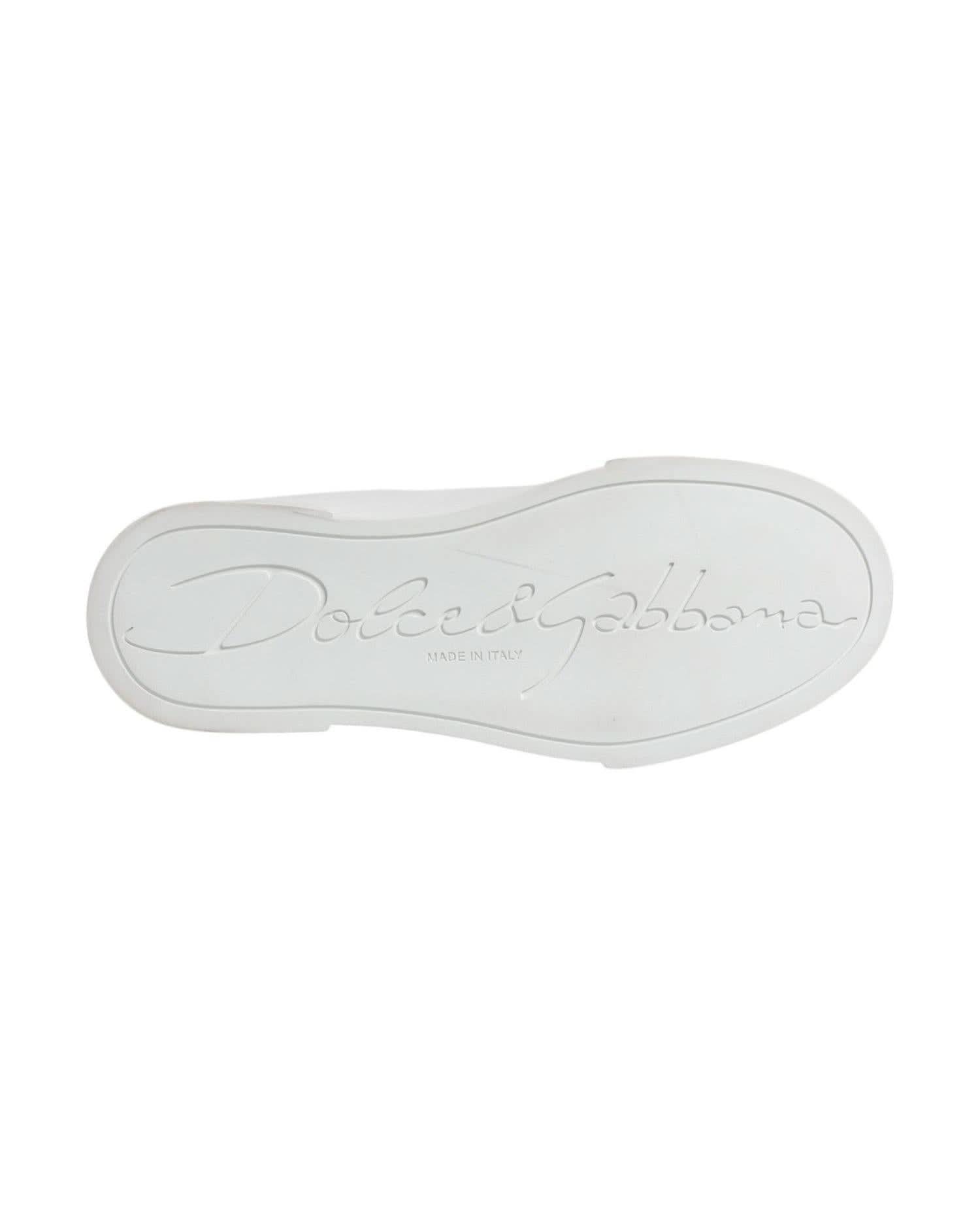 Dolce & Gabbana White Leather Classic Low Top Sneakers Shoes Sneakers