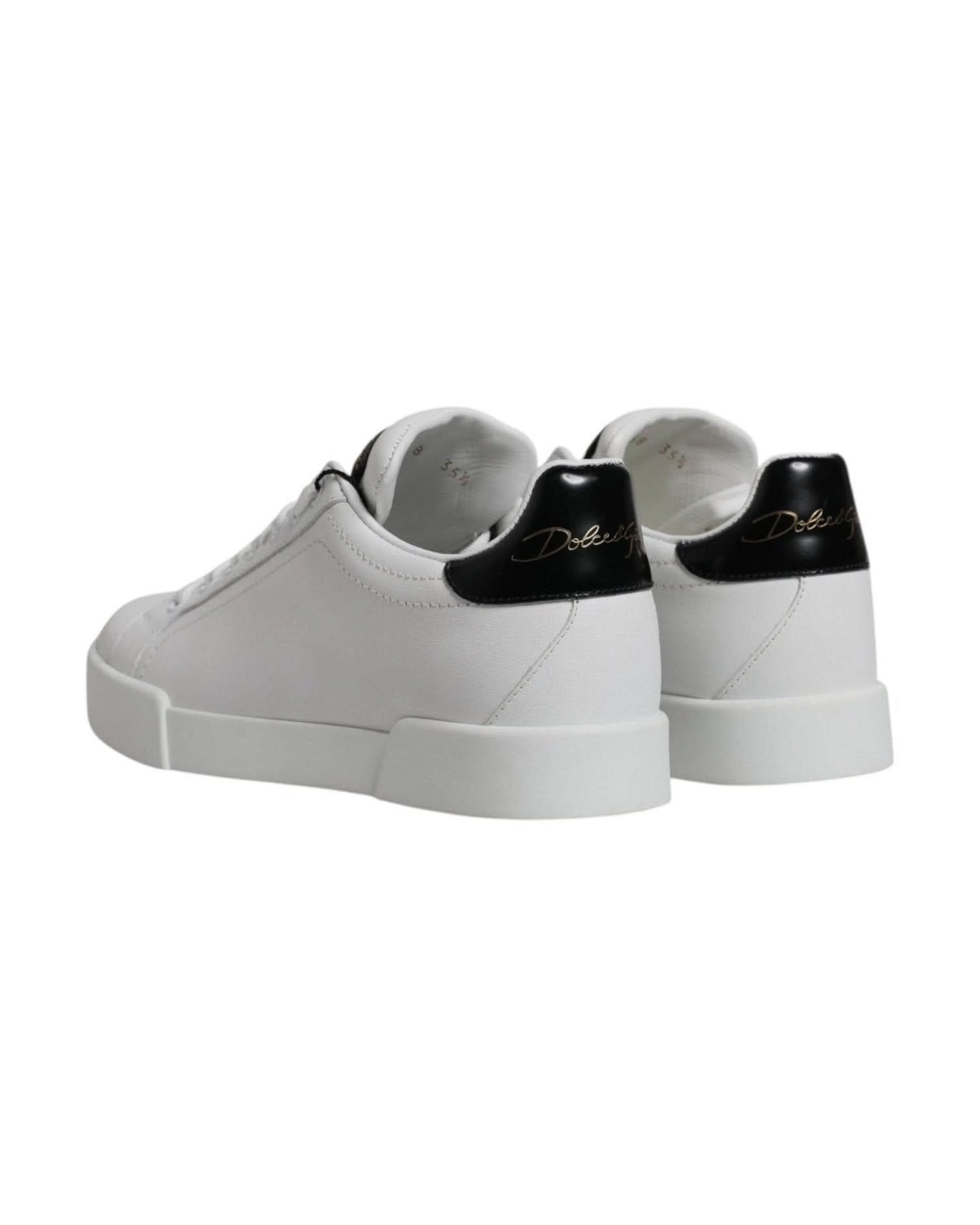 Dolce & Gabbana White Leather Classic Low Top Sneakers Shoes Sneakers