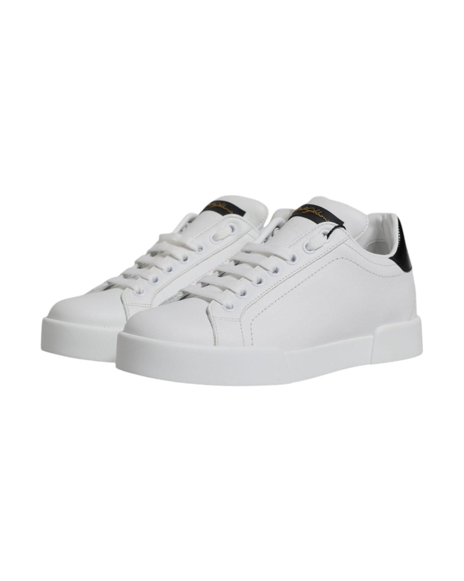 Dolce & Gabbana White Leather Classic Low Top Sneakers Shoes Glam Steals