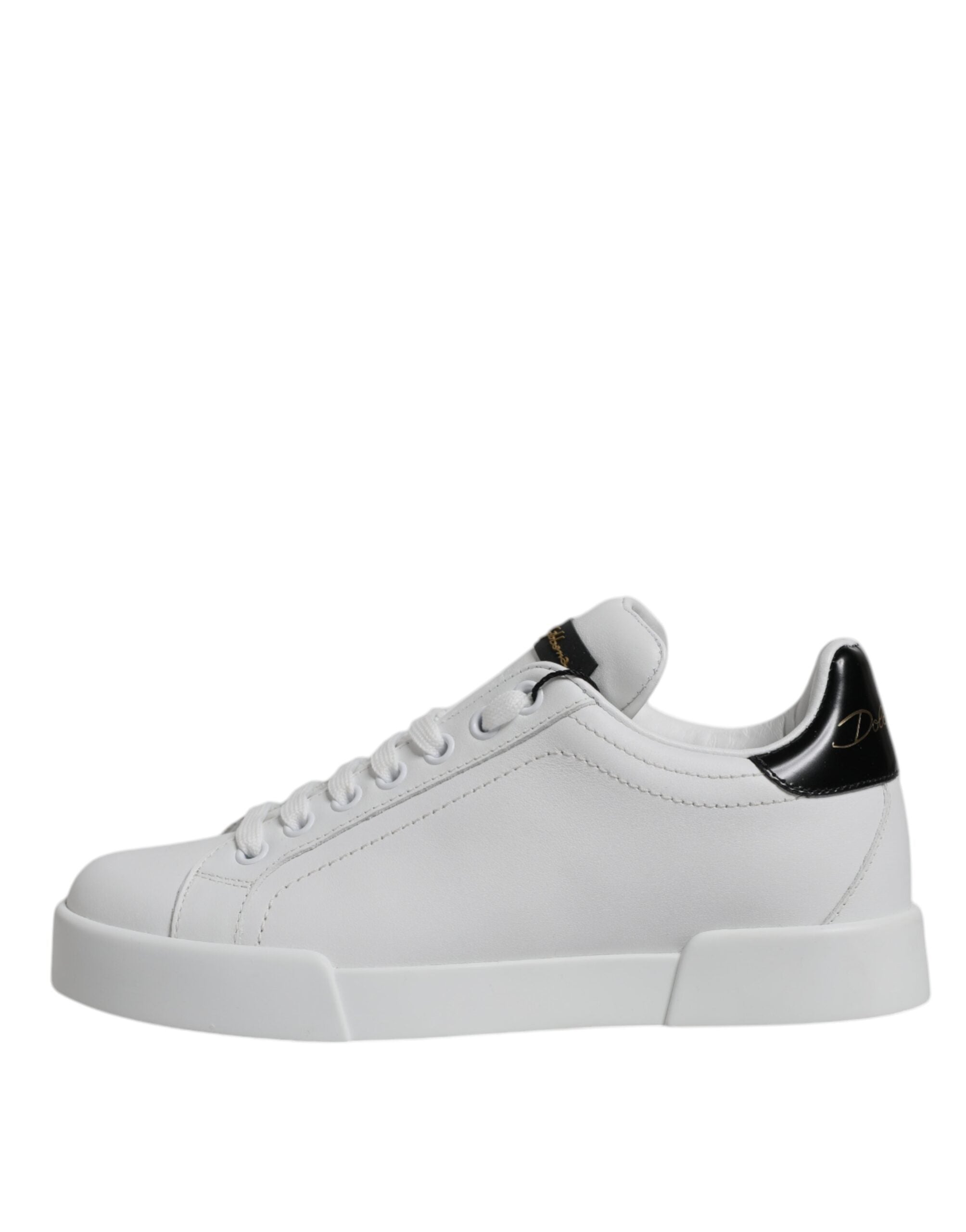 Dolce & Gabbana White Leather Classic Low Top Sneakers Shoes Glam Steals