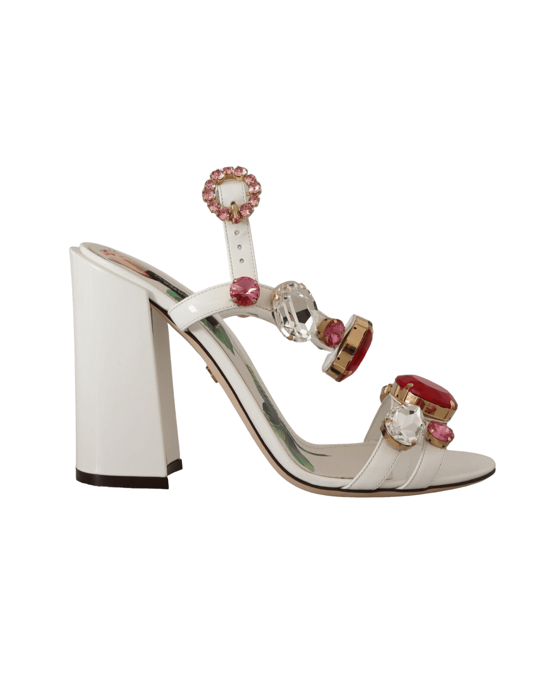 Dolce & Gabbana White Leather Crystal Keira Heels Glam Steals