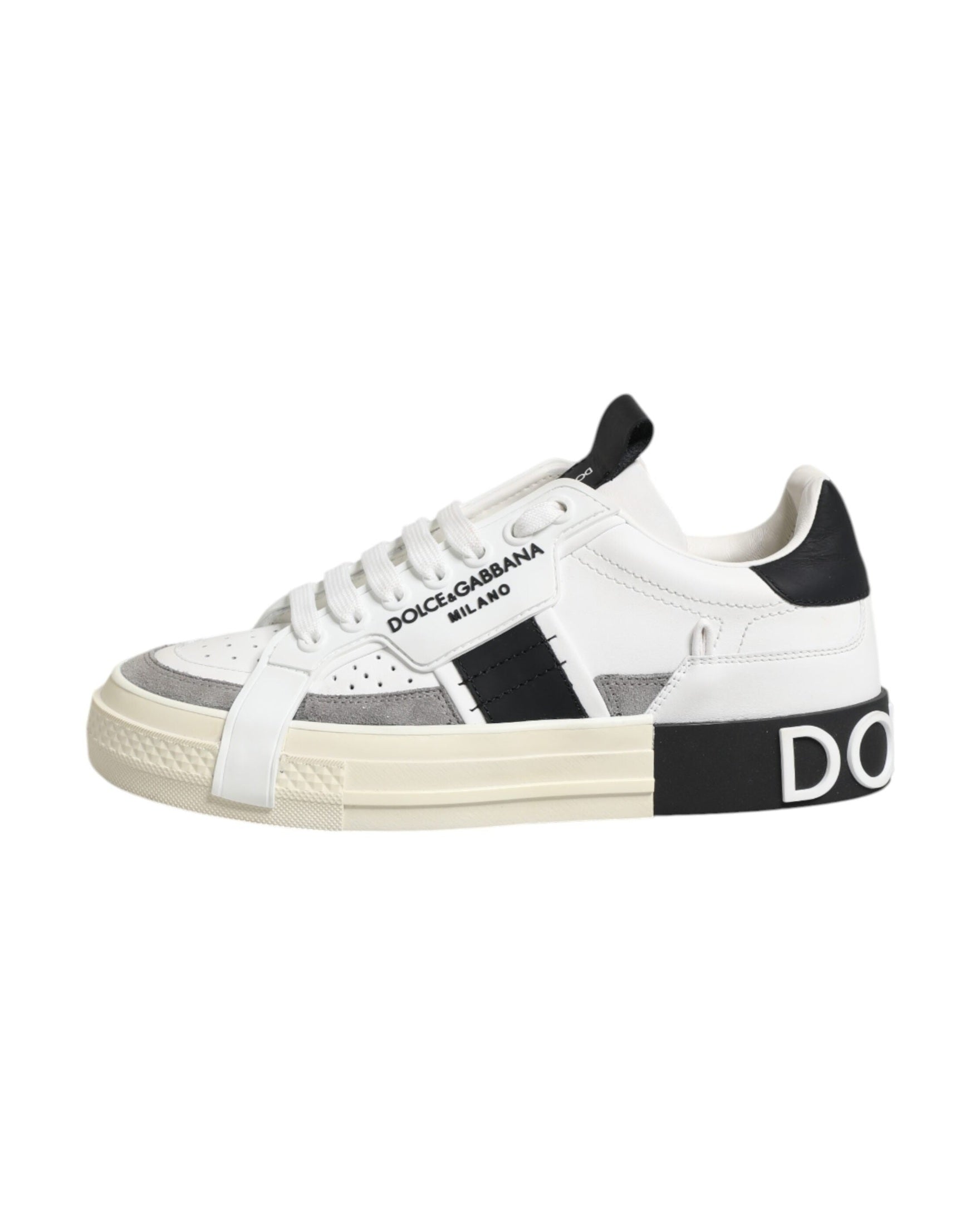 Dolce & Gabbana White Leather Custom 2zero Sneakers Shoes Glam Steals